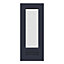 GoodHome Garcinia Matt Navy blue Integrated handle shaker Glazed Cabinet door (W)300mm (H)715mm (T)20mm
