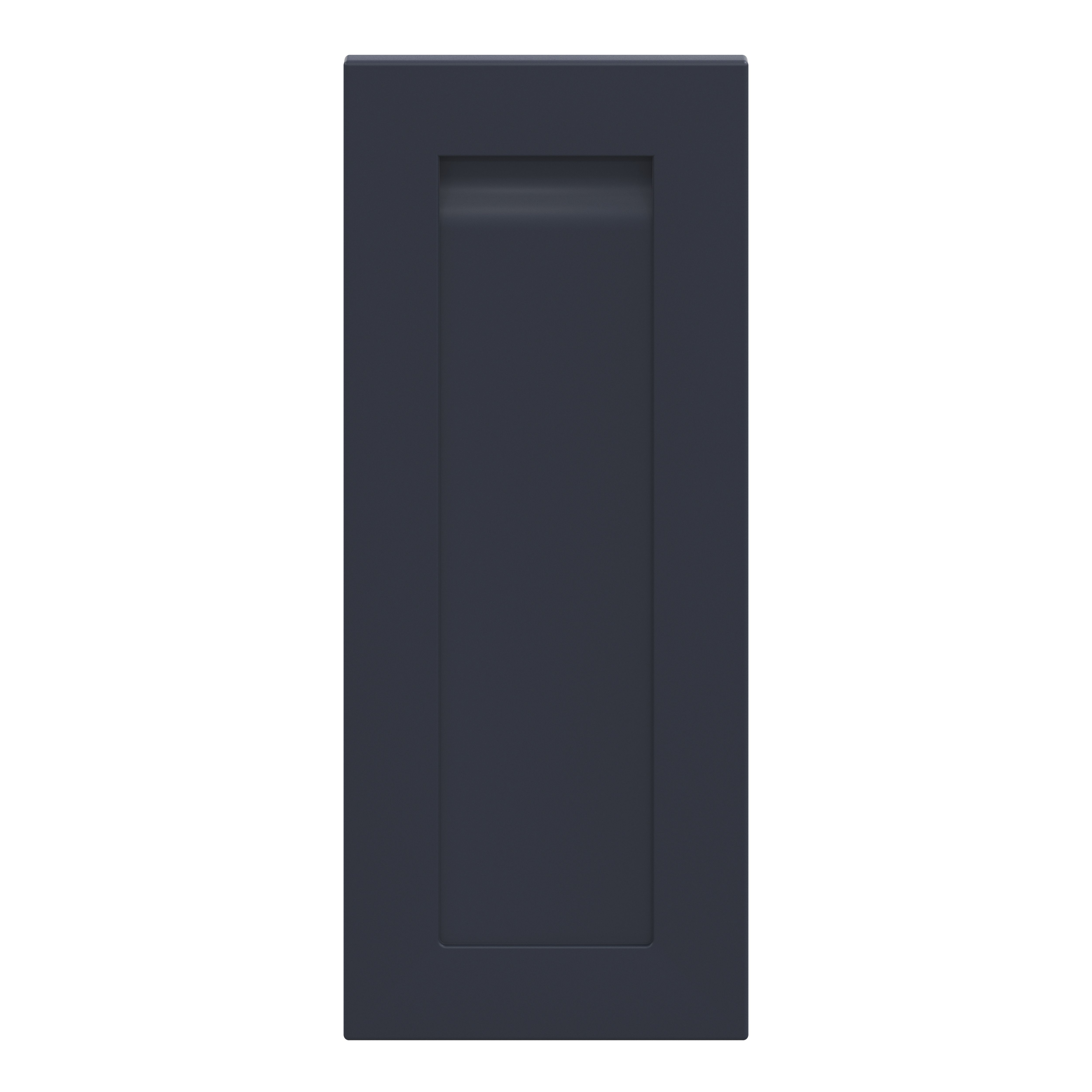 GoodHome Garcinia Matt Navy blue Integrated handle shaker Highline Cabinet door (W)300mm (H)715mm (T)20mm