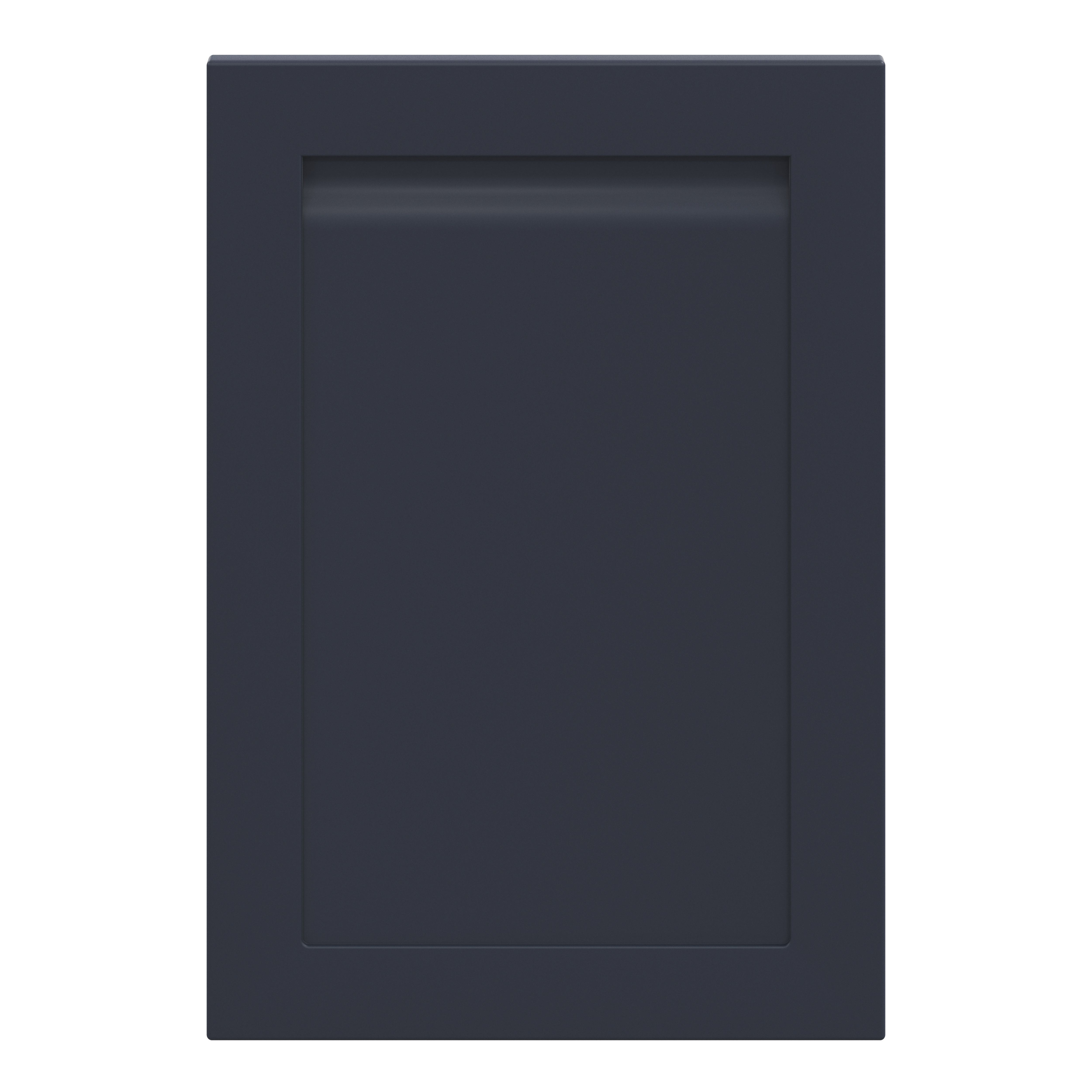 GoodHome Garcinia Matt Navy blue Integrated handle shaker Highline Cabinet door (W)500mm (H)715mm (T)20mm