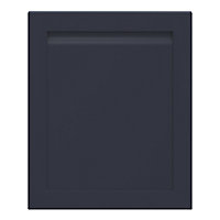GoodHome Garcinia Matt Navy blue Integrated handle shaker Highline Cabinet door (W)600mm (H)715mm (T)20mm