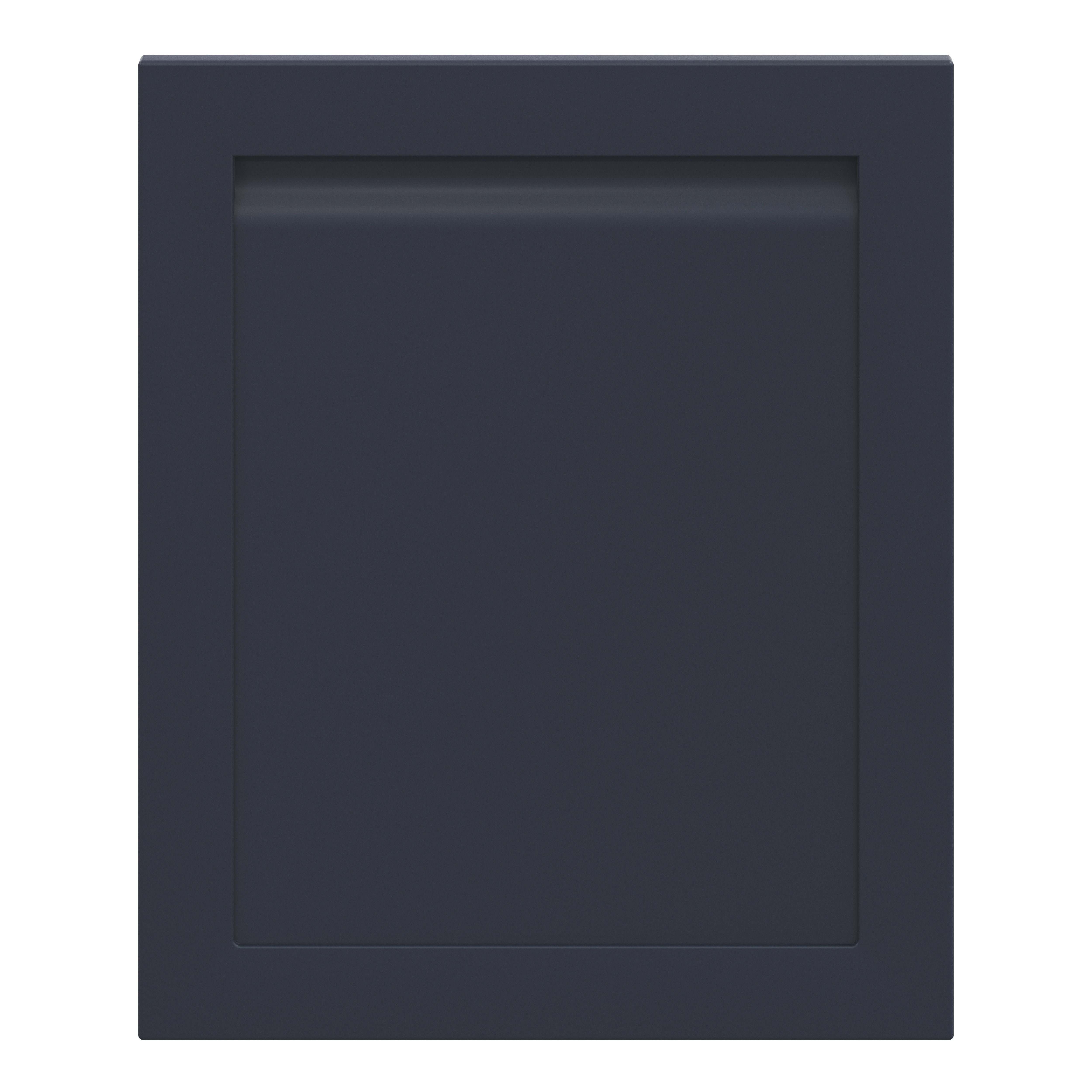 GoodHome Garcinia Matt Navy blue Integrated handle shaker Highline Cabinet door (W)600mm (H)715mm (T)20mm