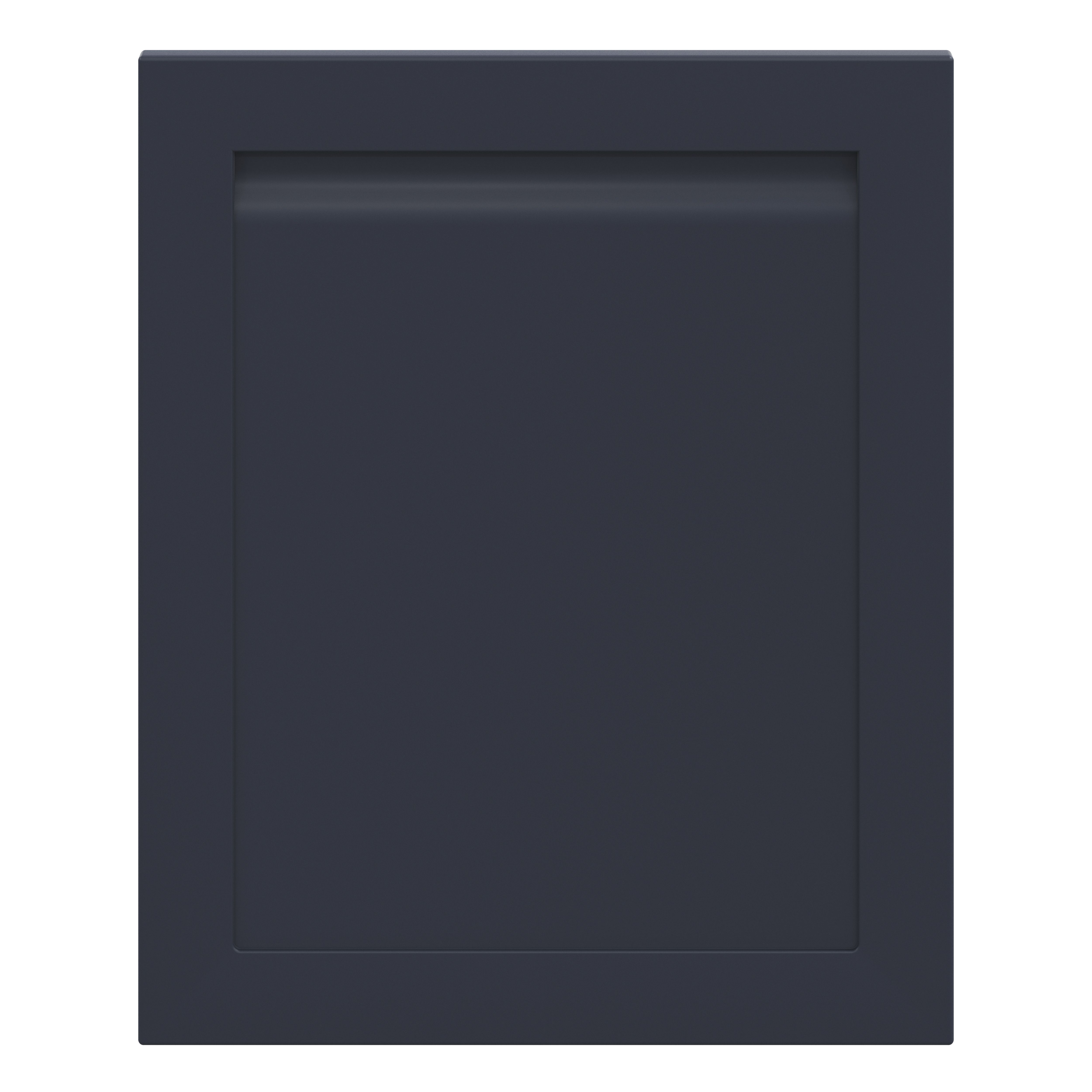 GoodHome Garcinia Matt Navy blue Integrated handle shaker Matt navy blue Tall appliance Cabinet door (W)600mm (H)723mm (T)20mm