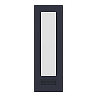 GoodHome Garcinia Matt Navy blue Integrated handle shaker Tall glazed Cabinet door (W)300mm (H)895mm (T)20mm