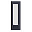 GoodHome Garcinia Matt Navy blue Integrated handle shaker Tall glazed Cabinet door (W)300mm (H)895mm (T)20mm