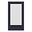 GoodHome Garcinia Matt Navy blue Integrated handle shaker Tall glazed Cabinet door (W)500mm (H)895mm (T)20mm