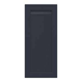 GoodHome Garcinia Matt Navy blue Integrated handle shaker Tall wall Cabinet door (W)400mm (H)895mm (T)20mm
