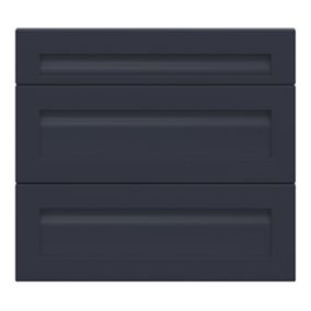 GoodHome Garcinia Matt navy blue shaker Drawer front (W)800mm, Pack of 3
