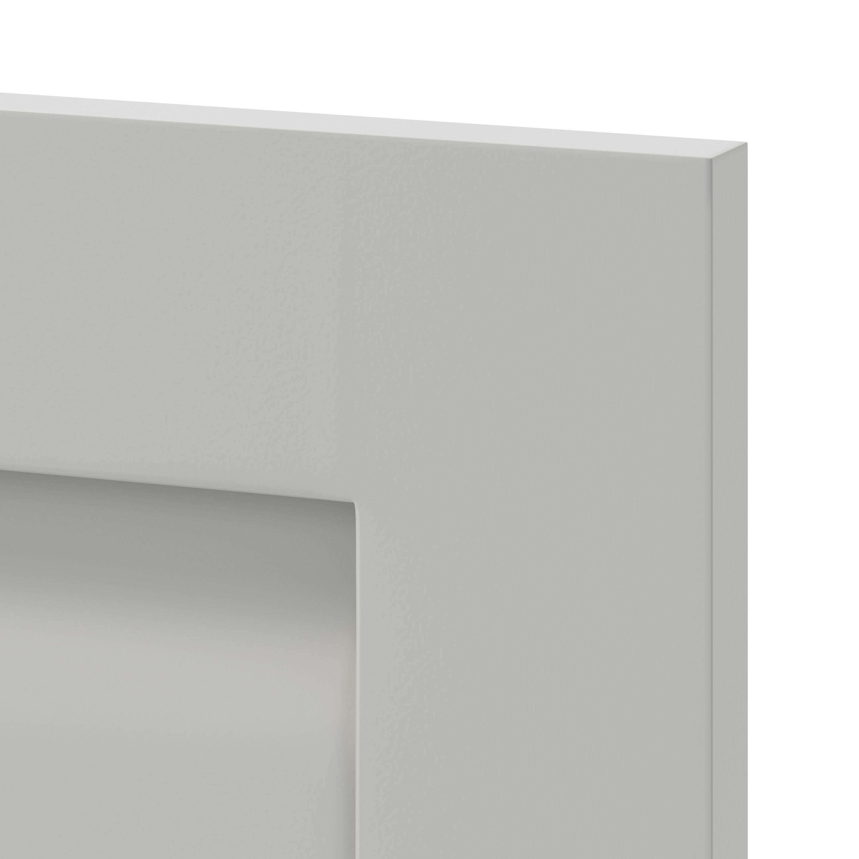 GoodHome Garcinia Matt stone integrated handle shaker 50:50 Larder Cabinet door (W)600mm (H)1001mm (T)20mm