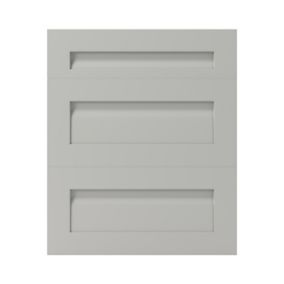GoodHome Garcinia Matt stone integrated handle shaker Drawer front (W)600mm, Pack of 3