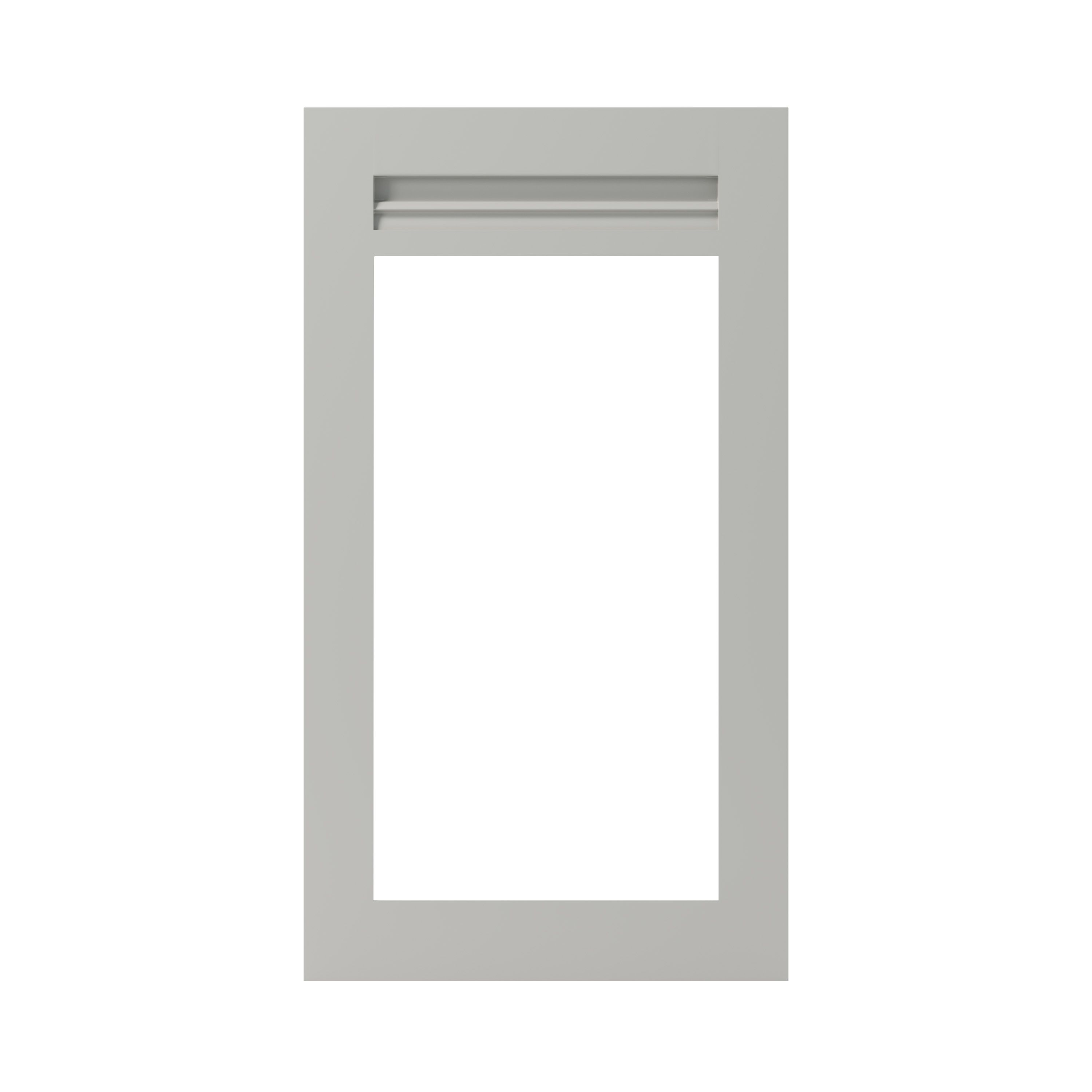 GoodHome Garcinia Matt stone integrated handle shaker Tall glazed Cabinet door (W)500mm (H)895mm (T)20mm