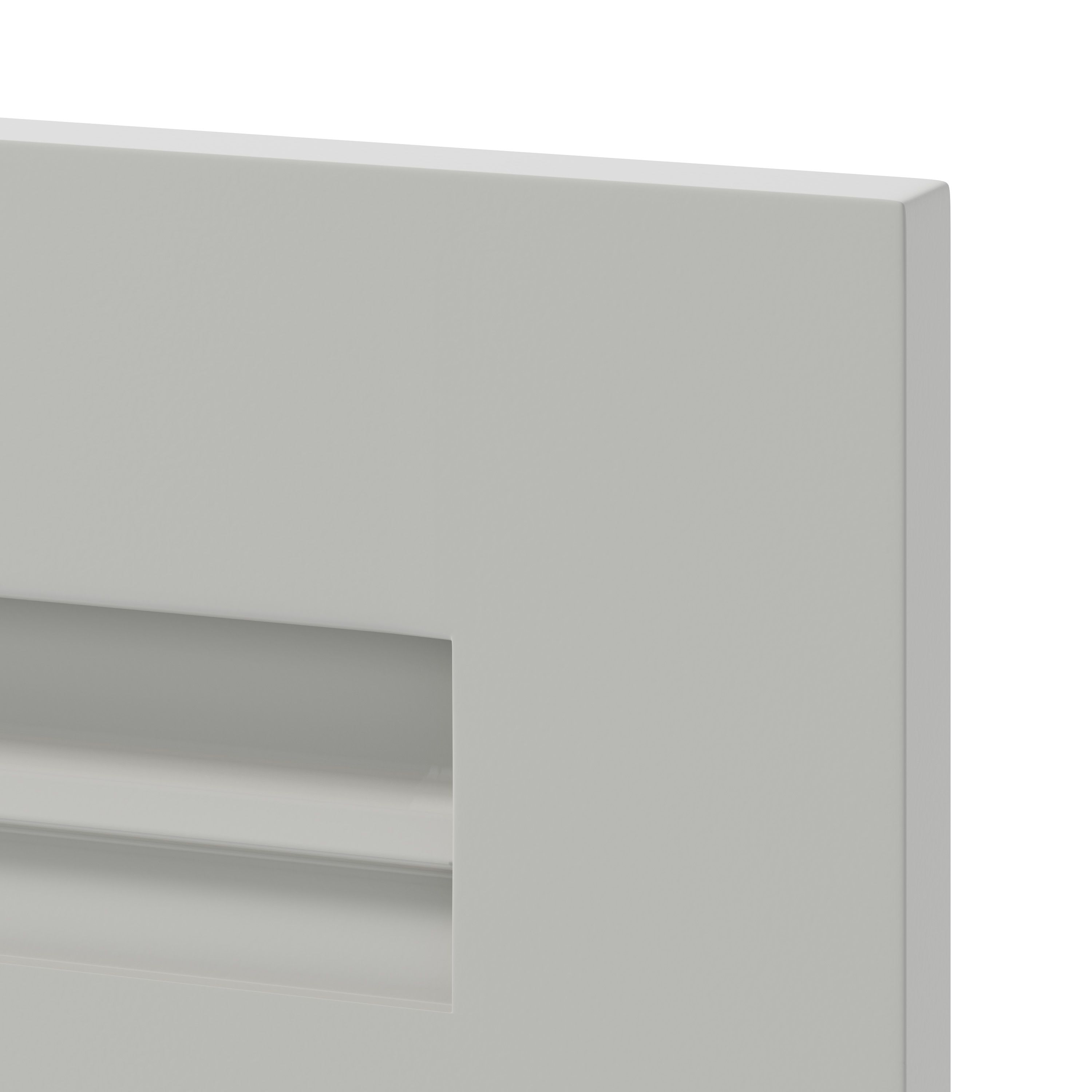 GoodHome Garcinia Matt stone integrated handle shaker Tall glazed Cabinet door (W)500mm (H)895mm (T)20mm
