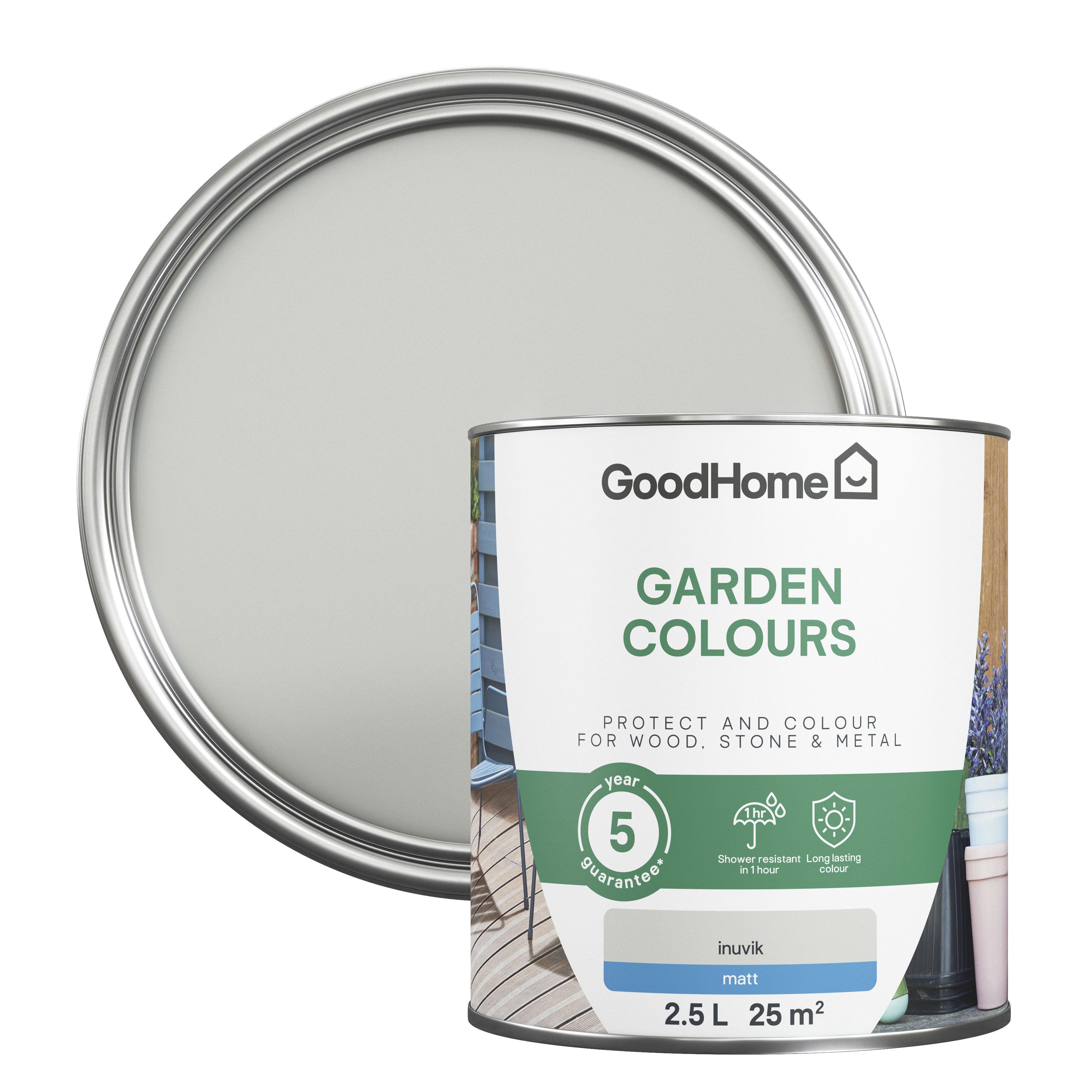 GoodHome Garden Colours Inuvik Matt Multi-surface paint, 2.5L
