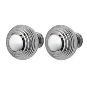 GoodHome Garni Chrome effect Kitchen cabinets Handle (L)3.2cm, Pack of 2