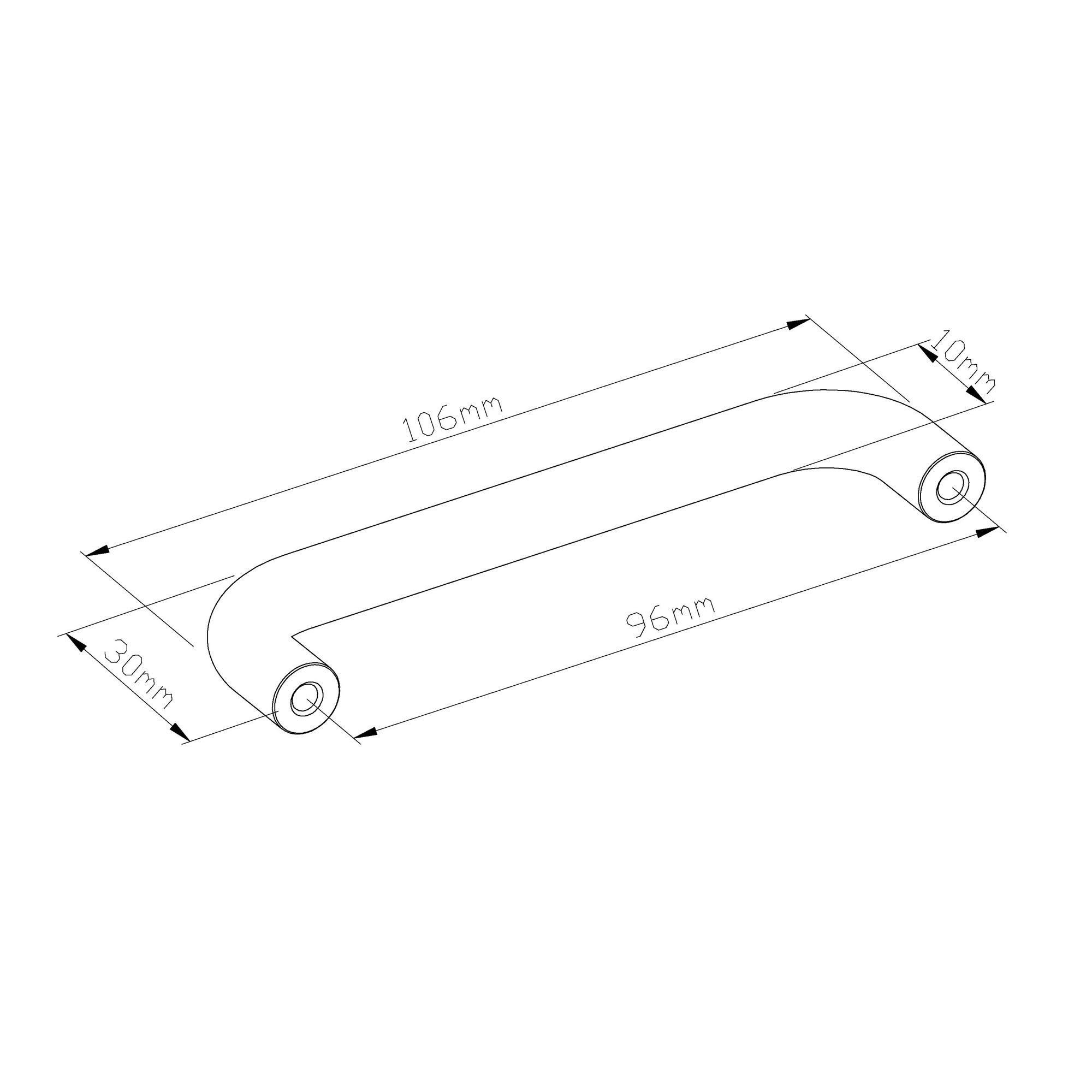 GoodHome Gen Nickel effect Kitchen cabinets D-shaped Pull Handle, (L)106mm x (D)30mm, Pack of 2