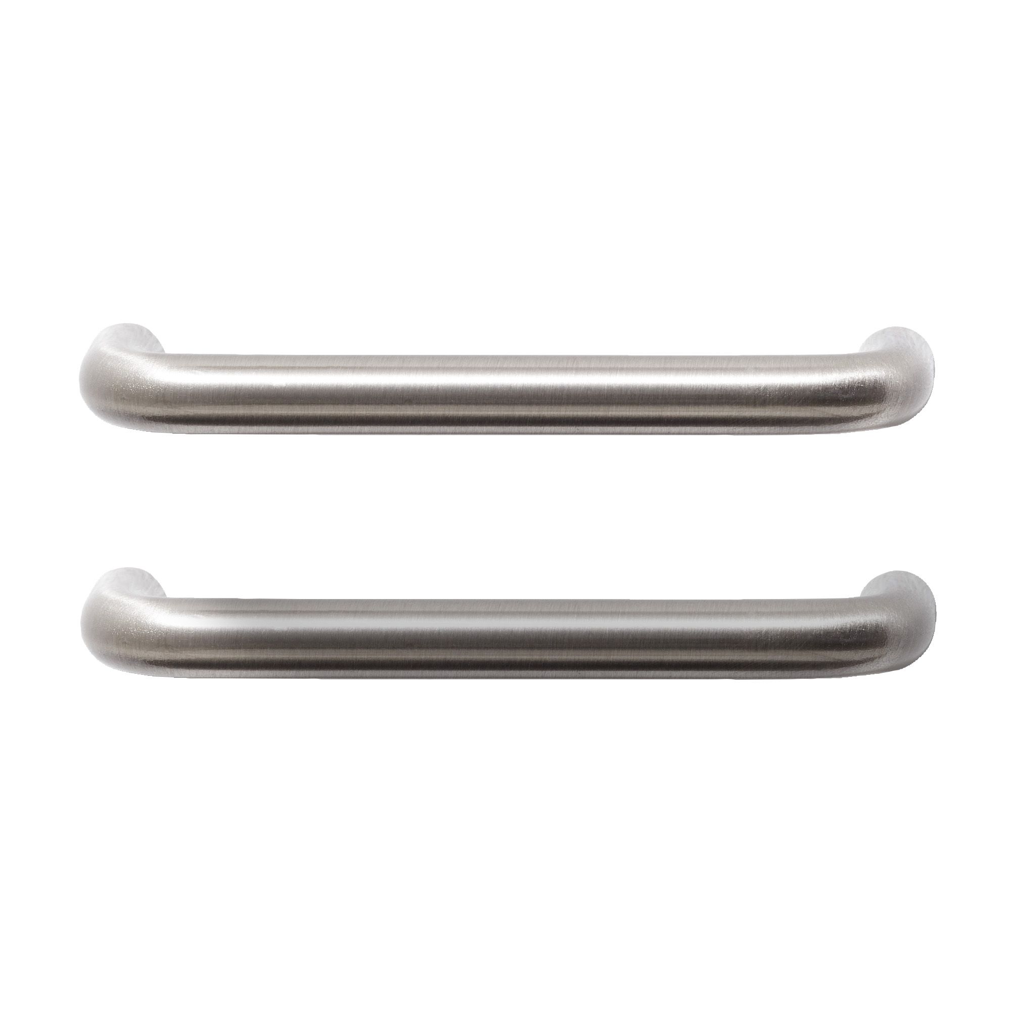 GoodHome Gen Nickel effect Kitchen cabinets D-shaped Pull Handle, (L)106mm x (D)30mm, Pack of 2