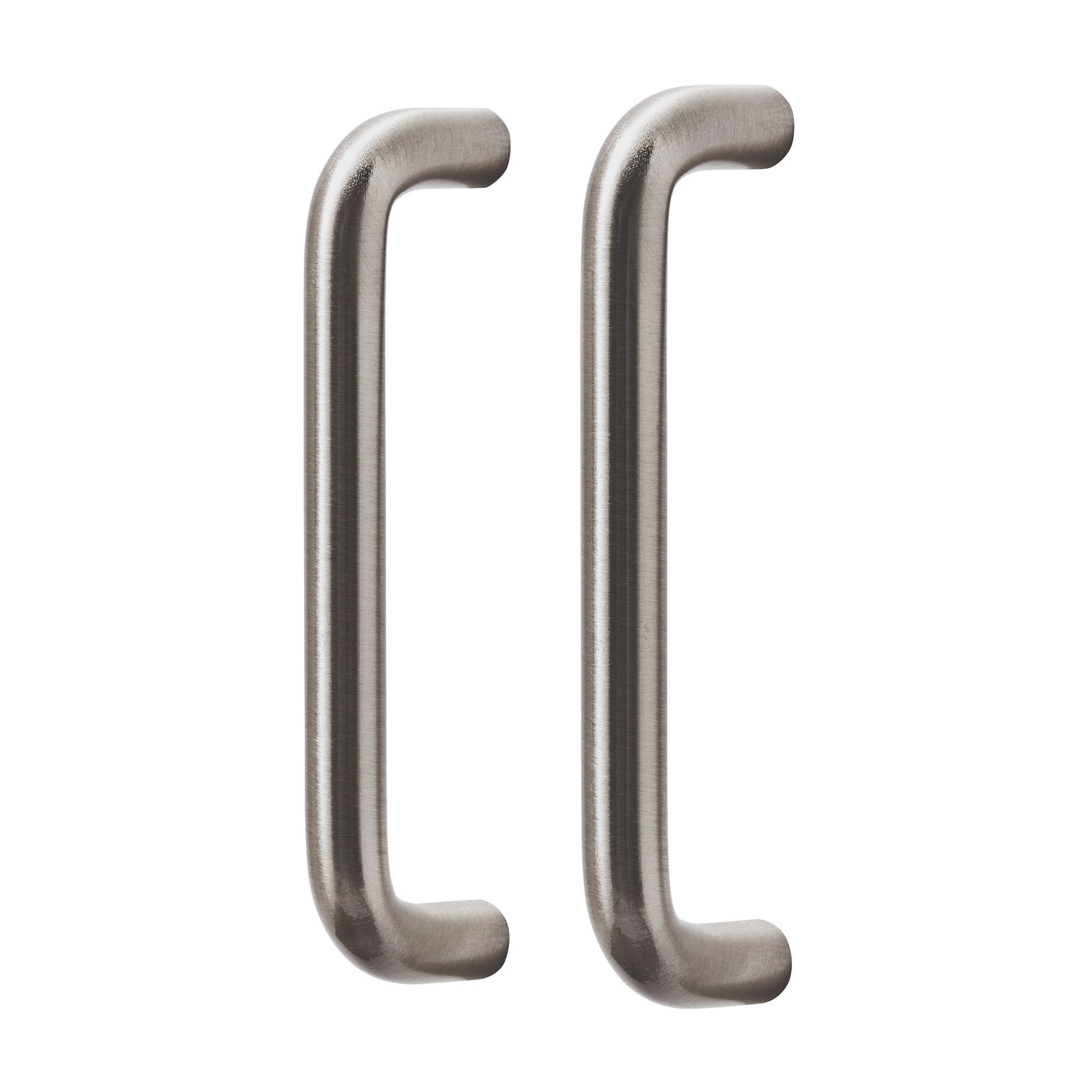 GoodHome Gen Nickel effect Kitchen cabinets D-shaped Pull Handle, (L)106mm x (D)30mm, Pack of 2