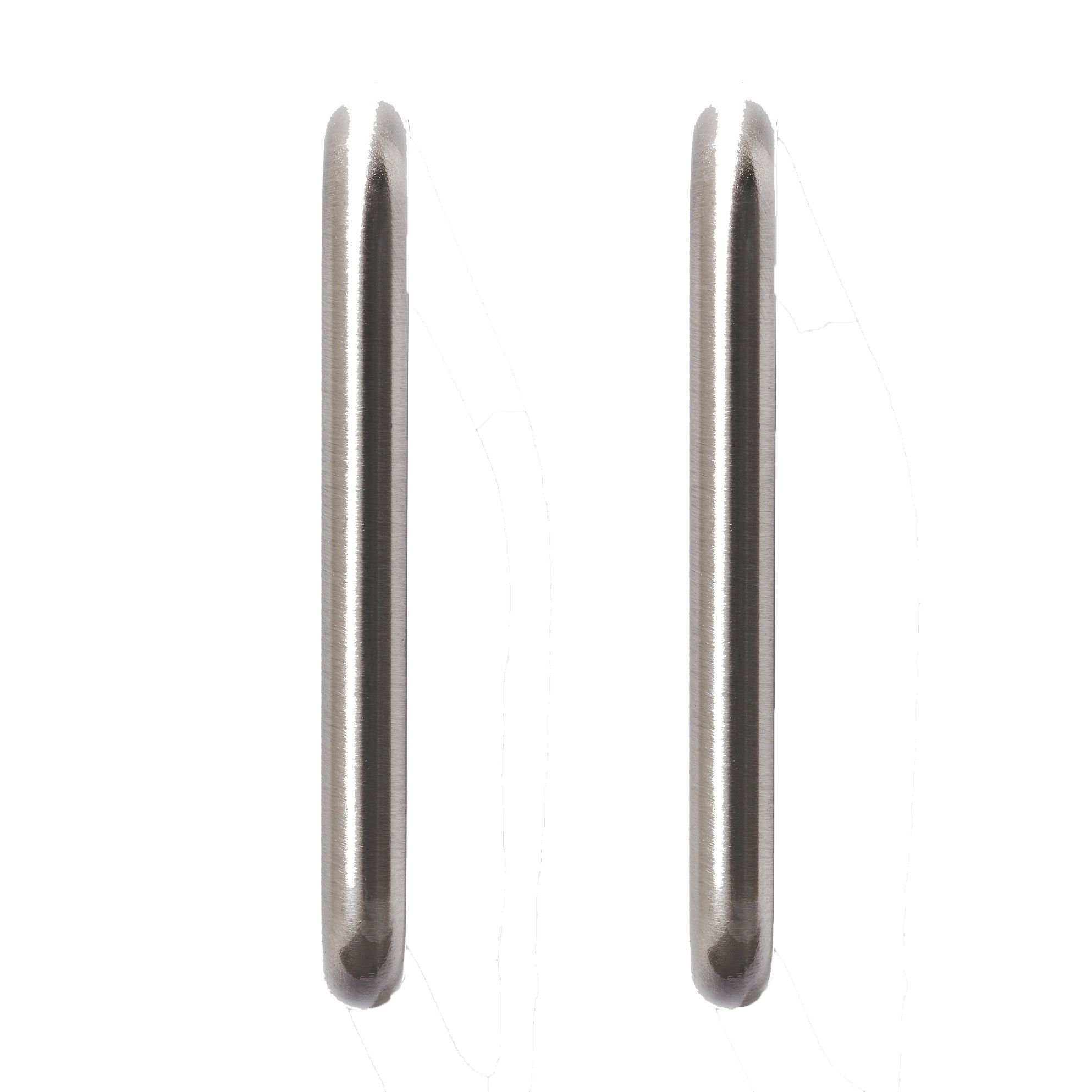 GoodHome Gen Nickel effect Kitchen cabinets D-shaped Pull Handle, (L)106mm x (D)30mm, Pack of 2