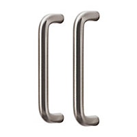 GoodHome Gen Nickel effect Kitchen cabinets Handle (L)10.6cm, Pack of 2