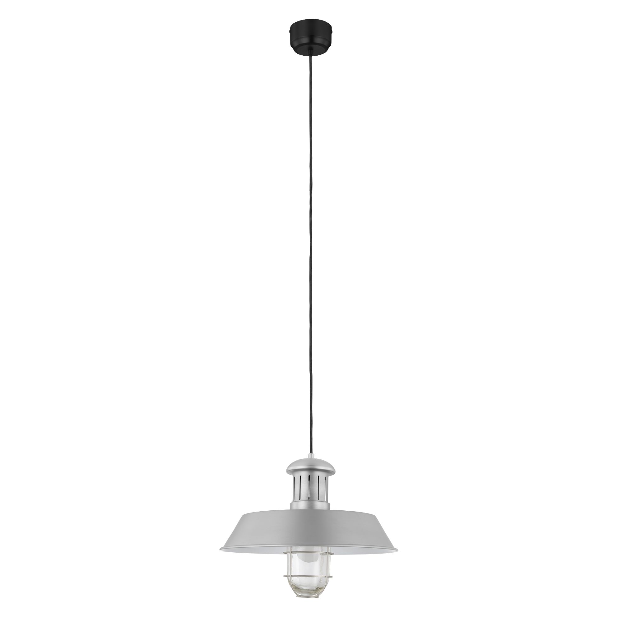 GoodHome Genly Silver effect Pendant ceiling light, (Dia)390mm