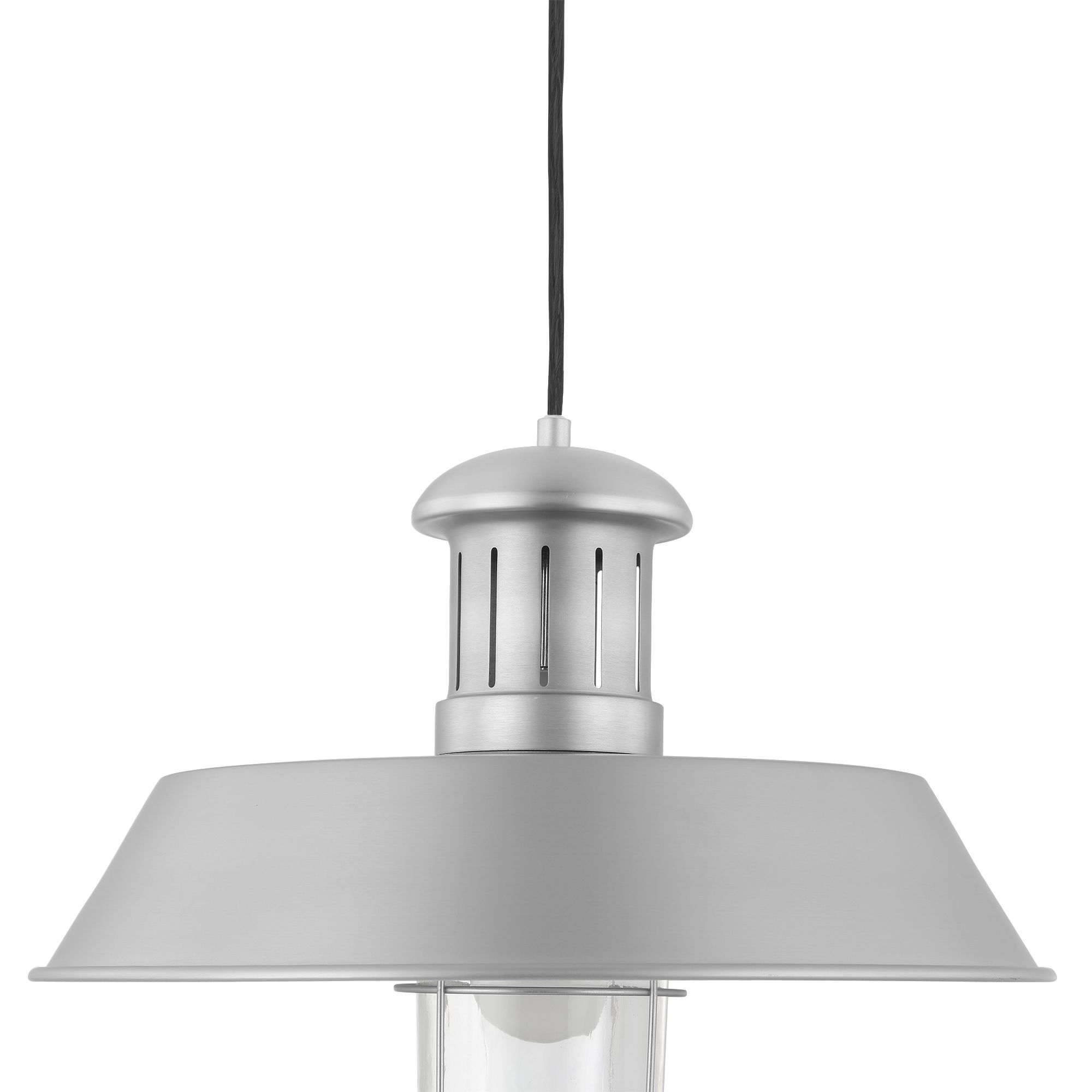GoodHome Genly Silver effect Pendant ceiling light, (Dia)390mm