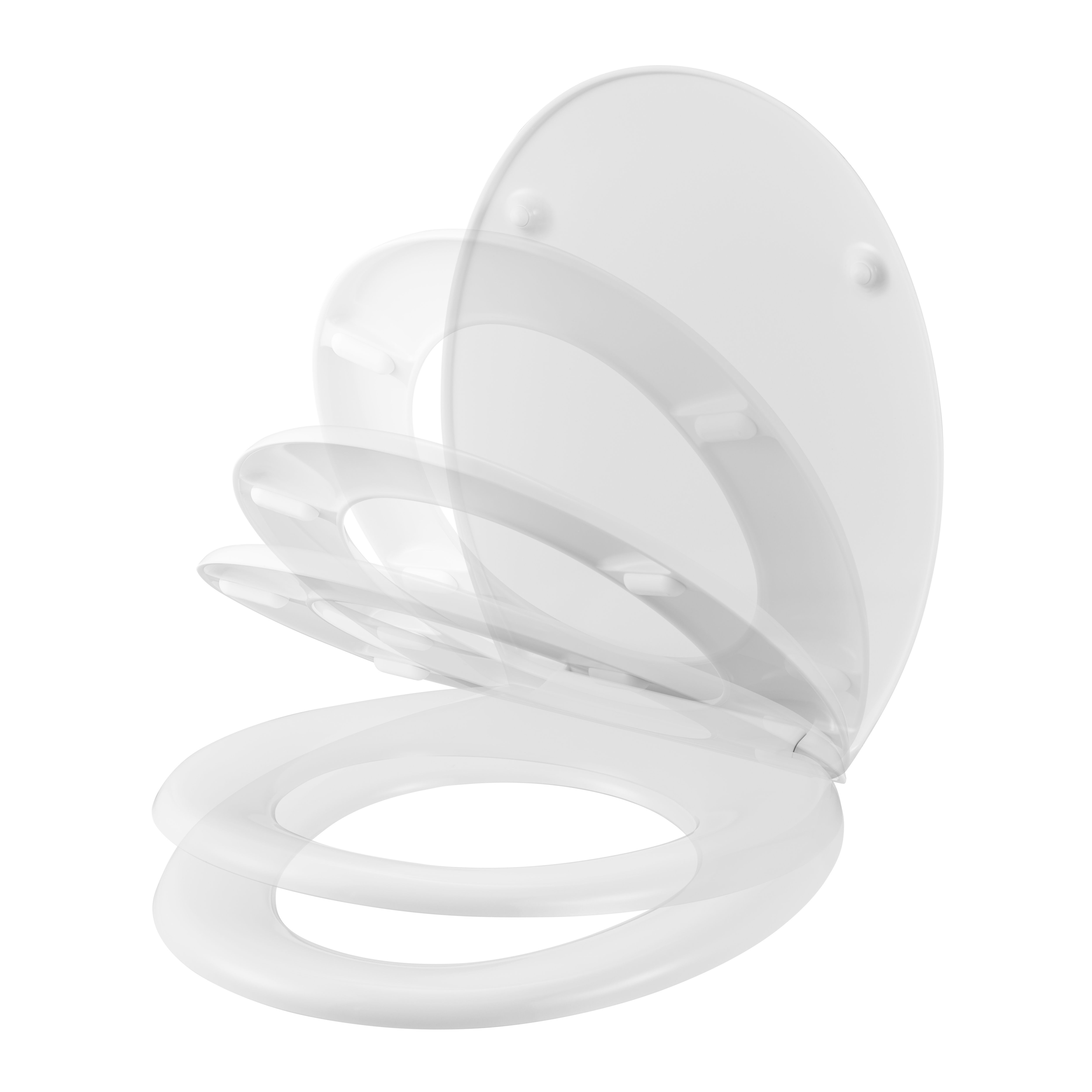 GoodHome Genoa White Soft close Toilet seat | DIY at B&Q
