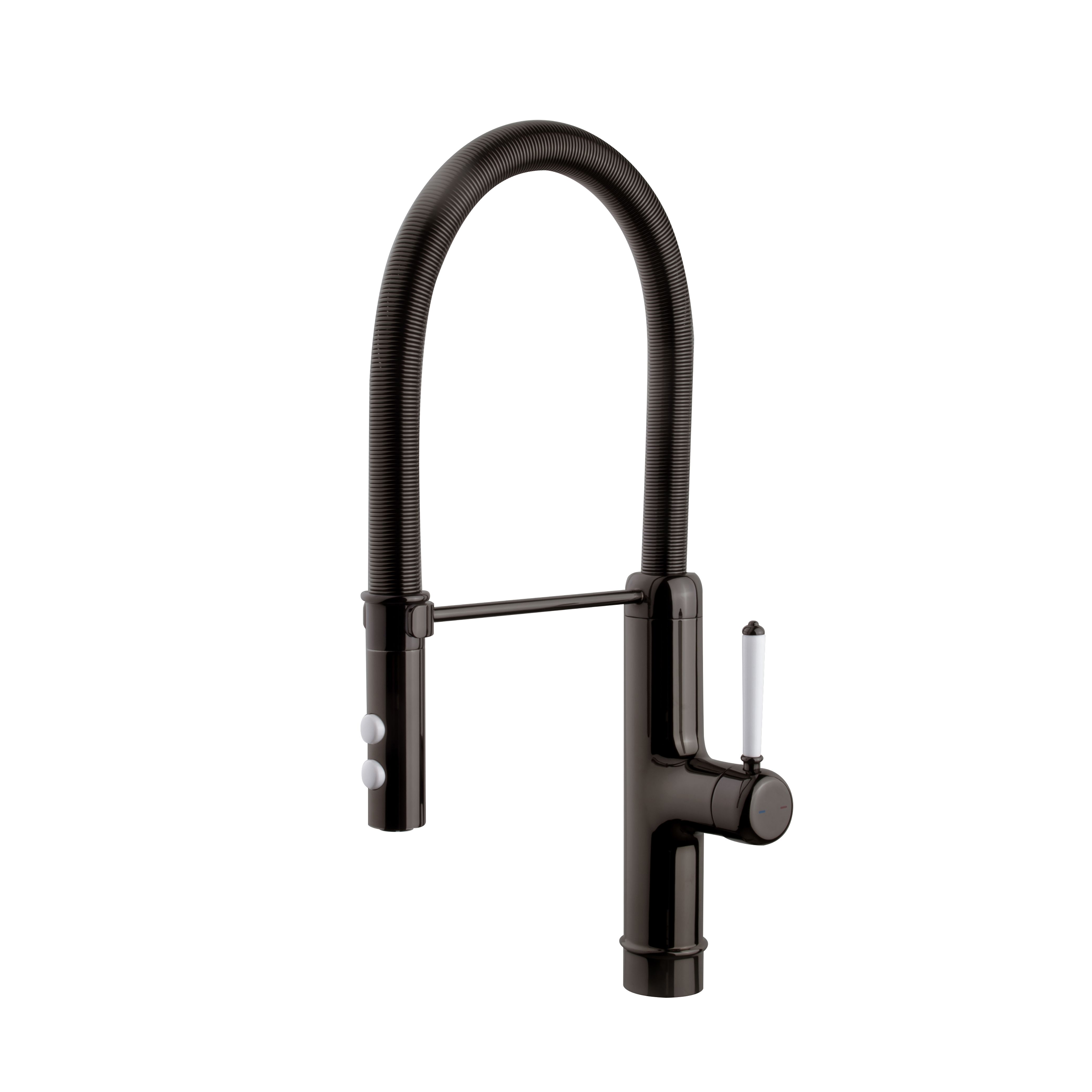 GoodHome Gevuina Black Chrome effect Kitchen Side lever Tap