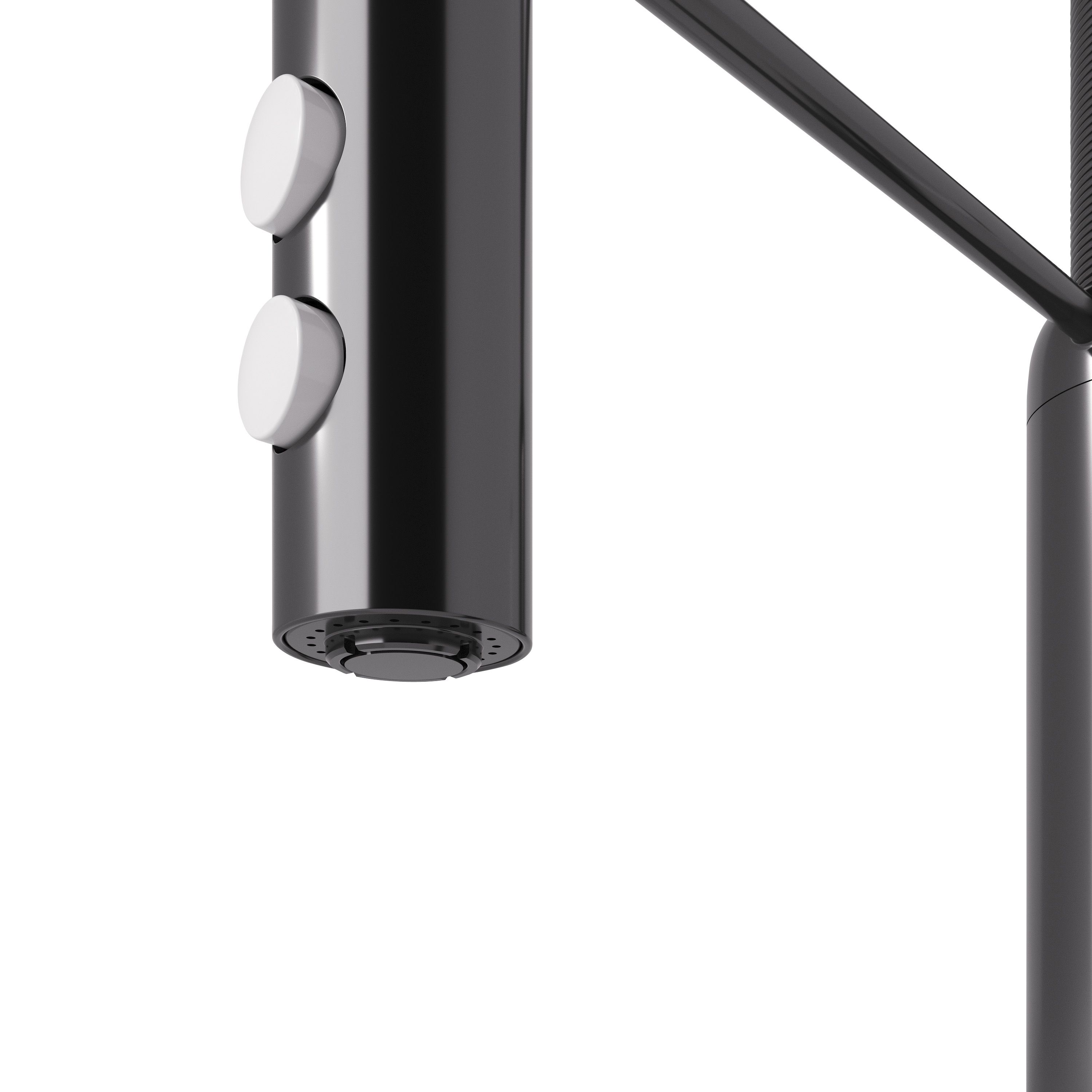 GoodHome Gevuina Black Chrome effect Kitchen Side lever Tap