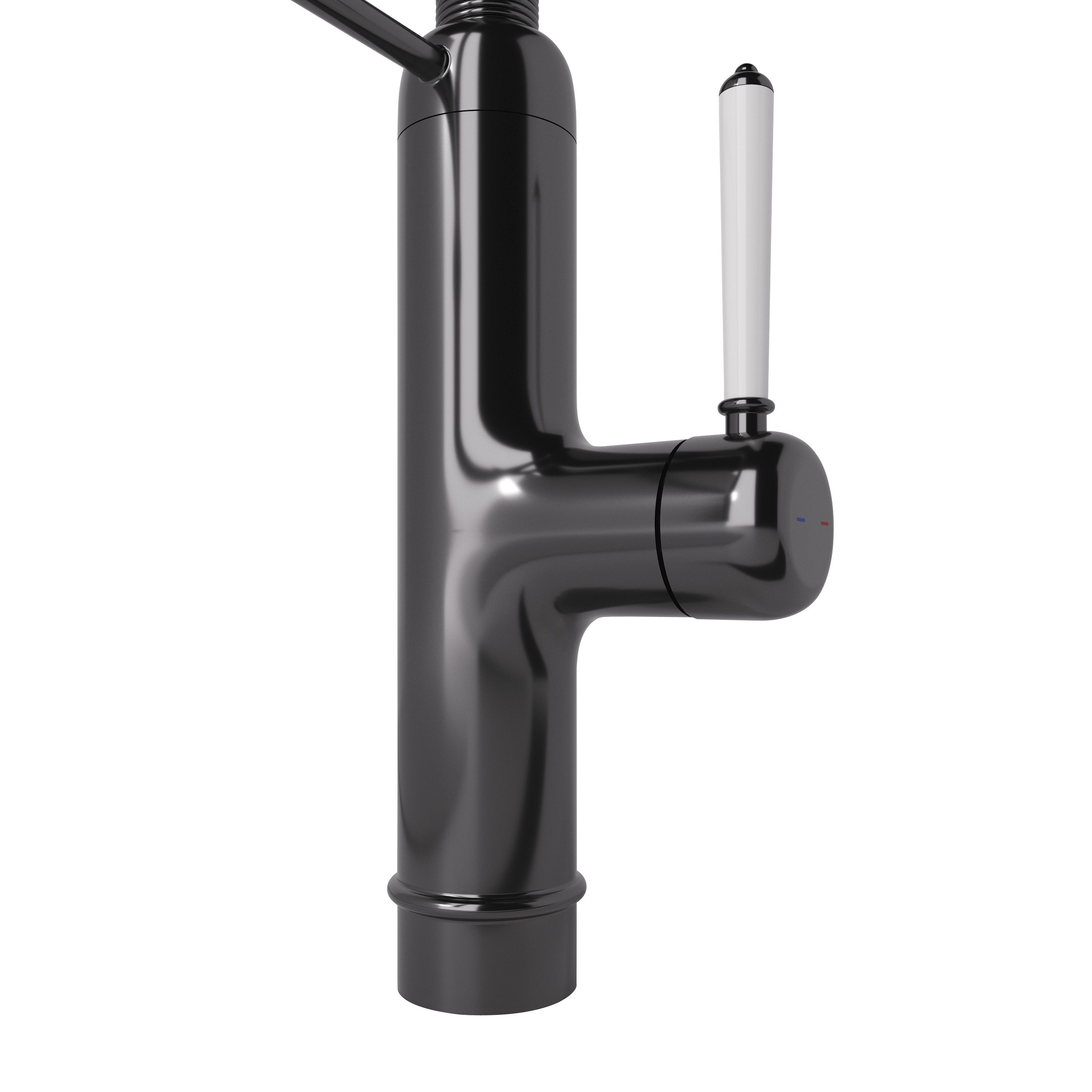 GoodHome Gevuina Black Chrome effect Kitchen Side lever Tap