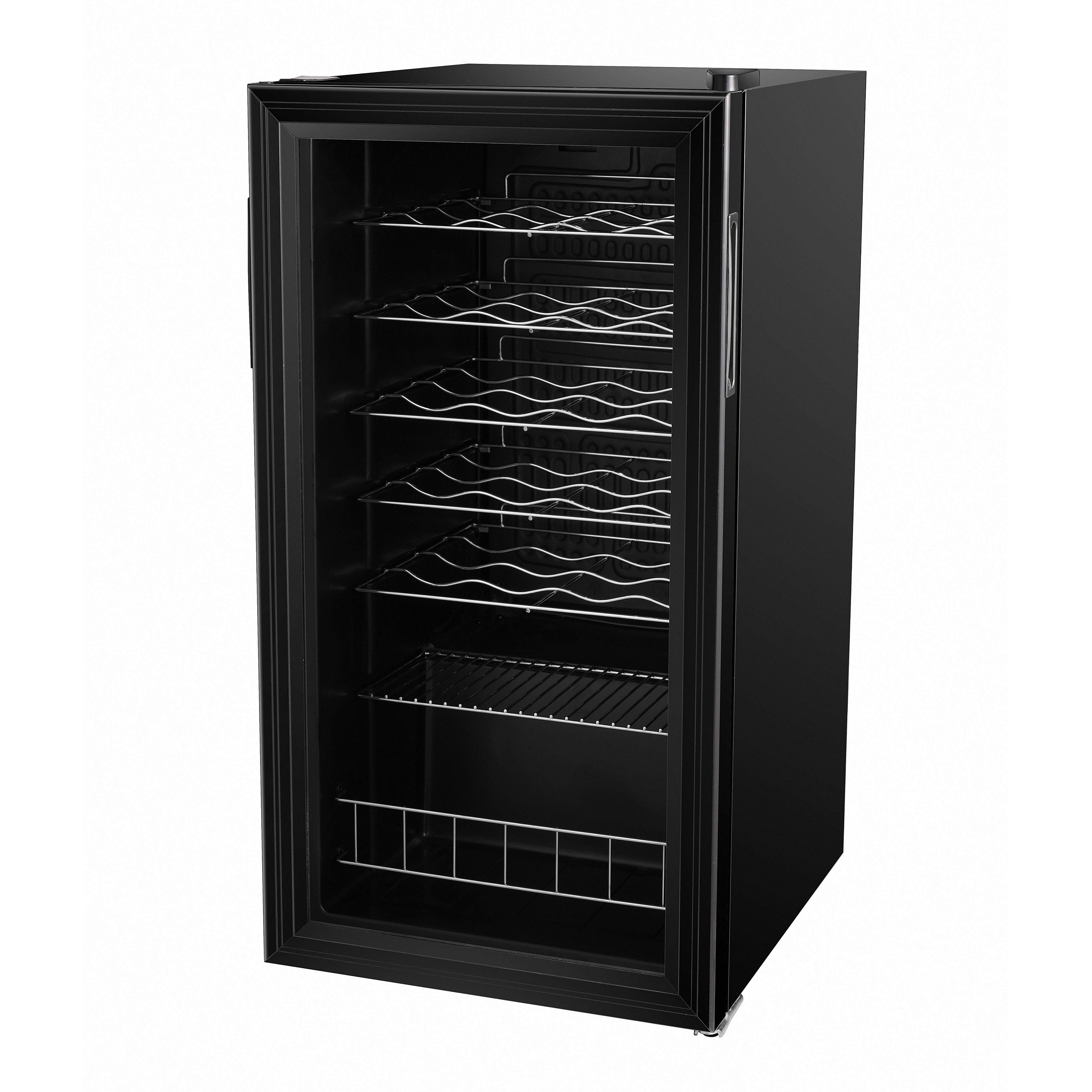 GoodHome GHFSWC25BUK Freestanding Drinks cooler - Matt black glass effect