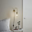 GoodHome Ghlin Industrial Gold effect Plug-in Wall light