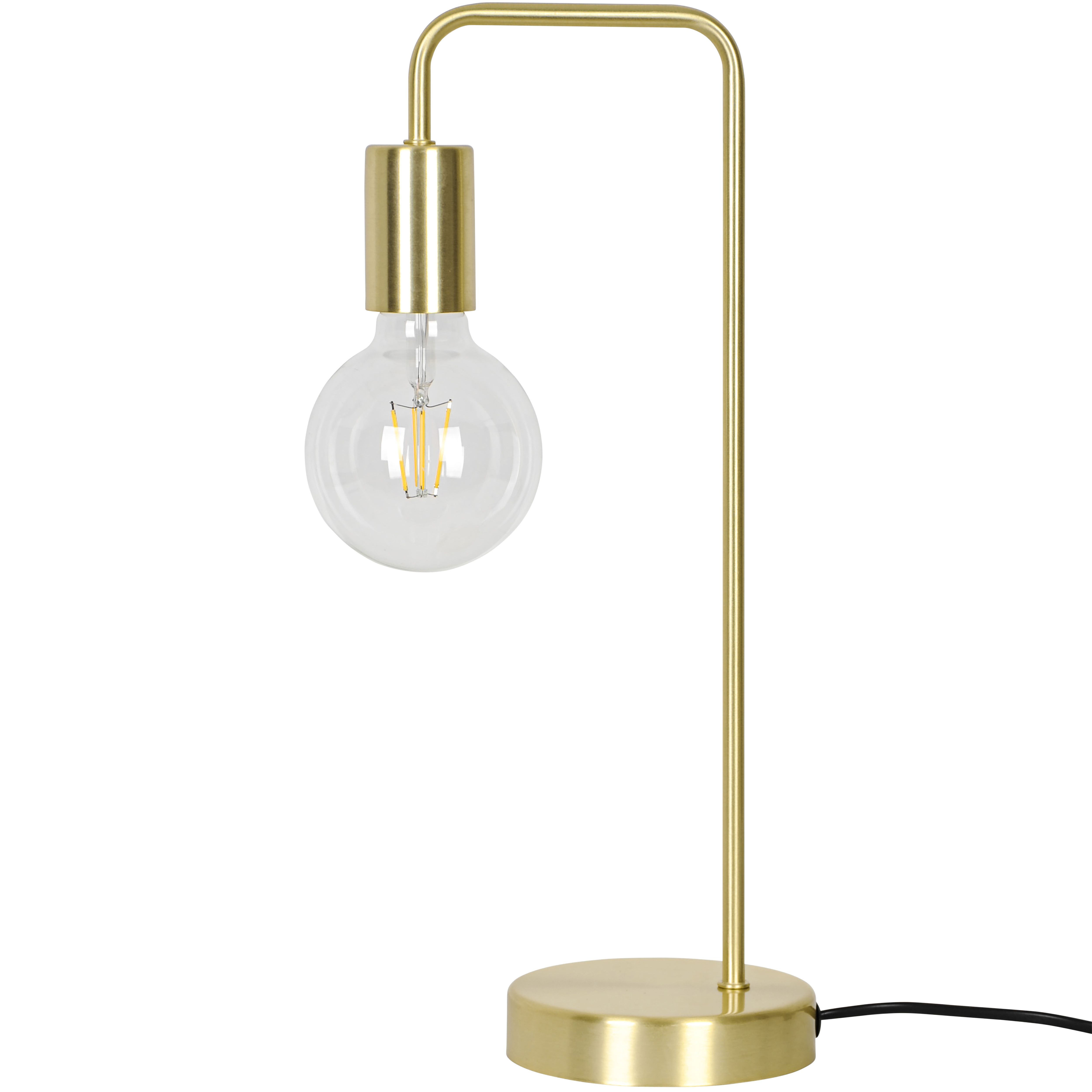 GoodHome Ghlin Satin Brass effect Table lamp