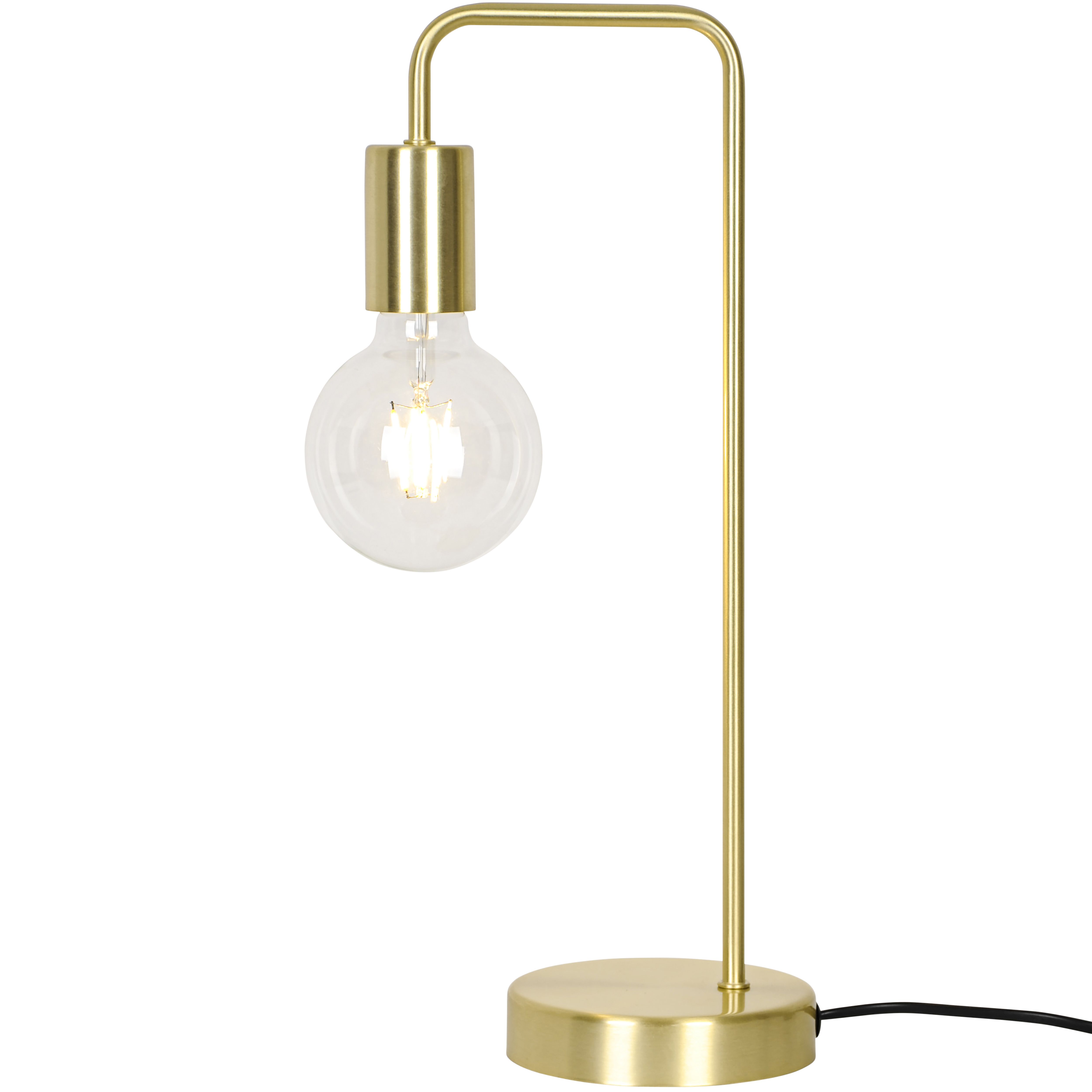 GoodHome Ghlin Satin Brass effect Table lamp