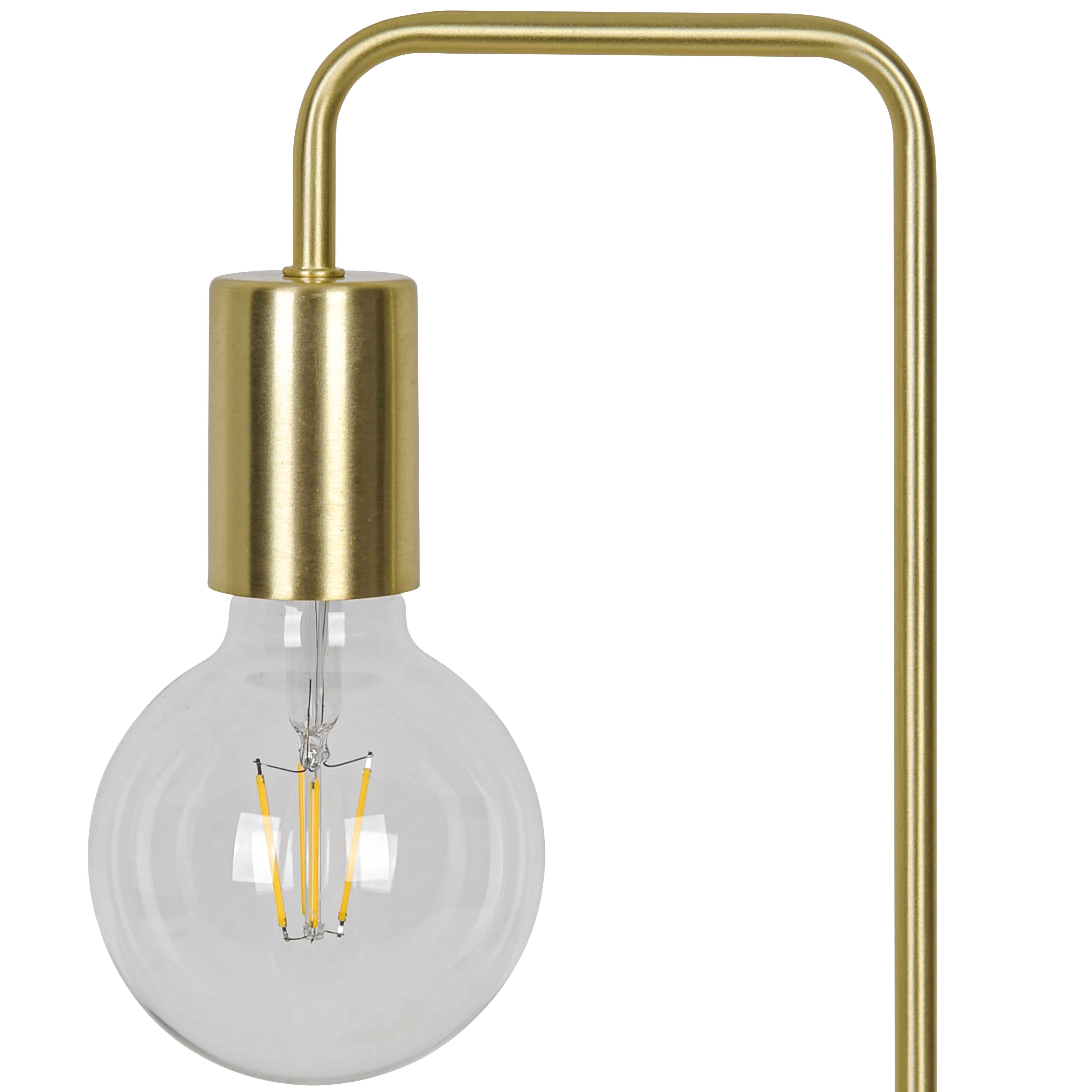 GoodHome Ghlin Satin Brass effect Table lamp