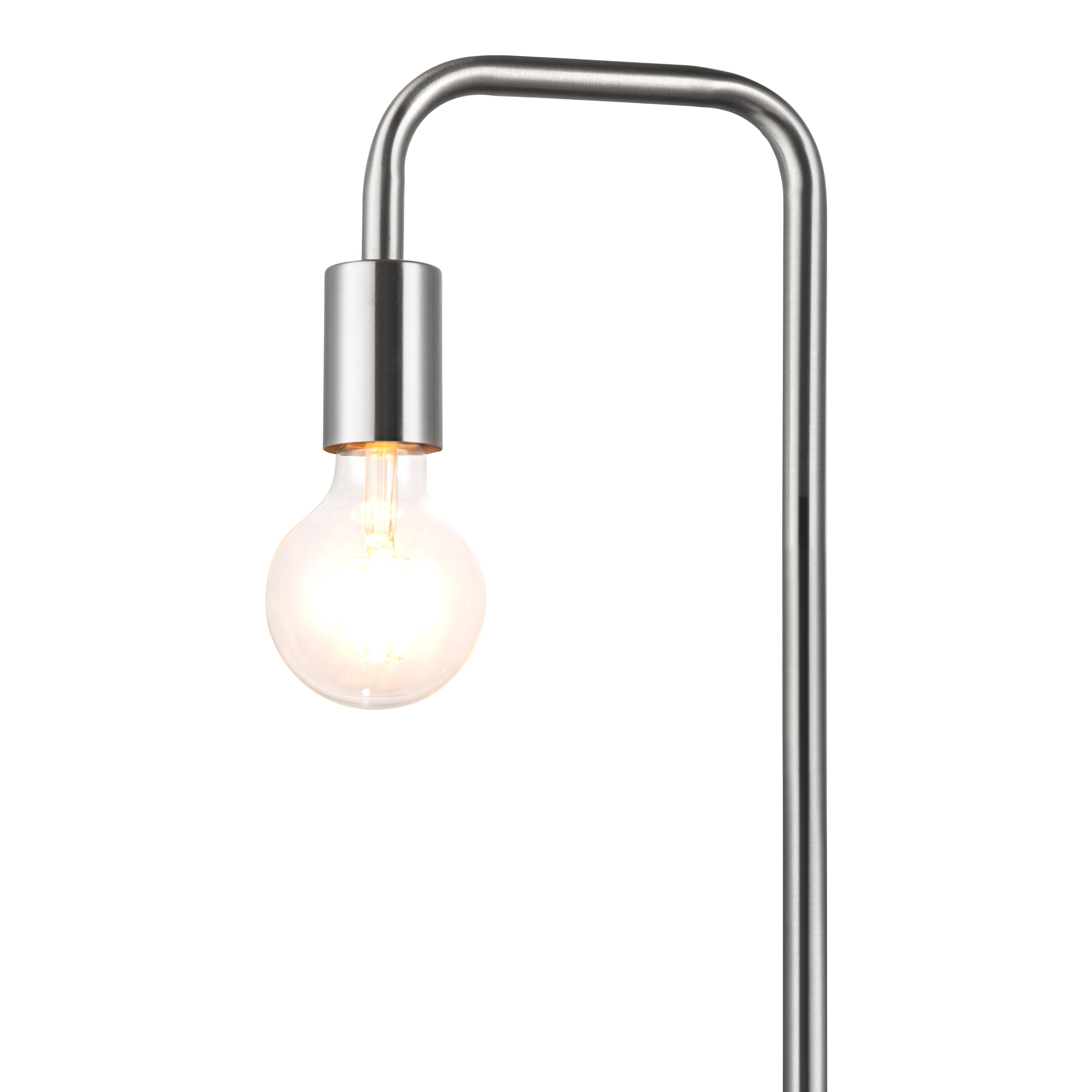 Image showcasing GoodHome Ghlin Satin Silver effect Floor lamp