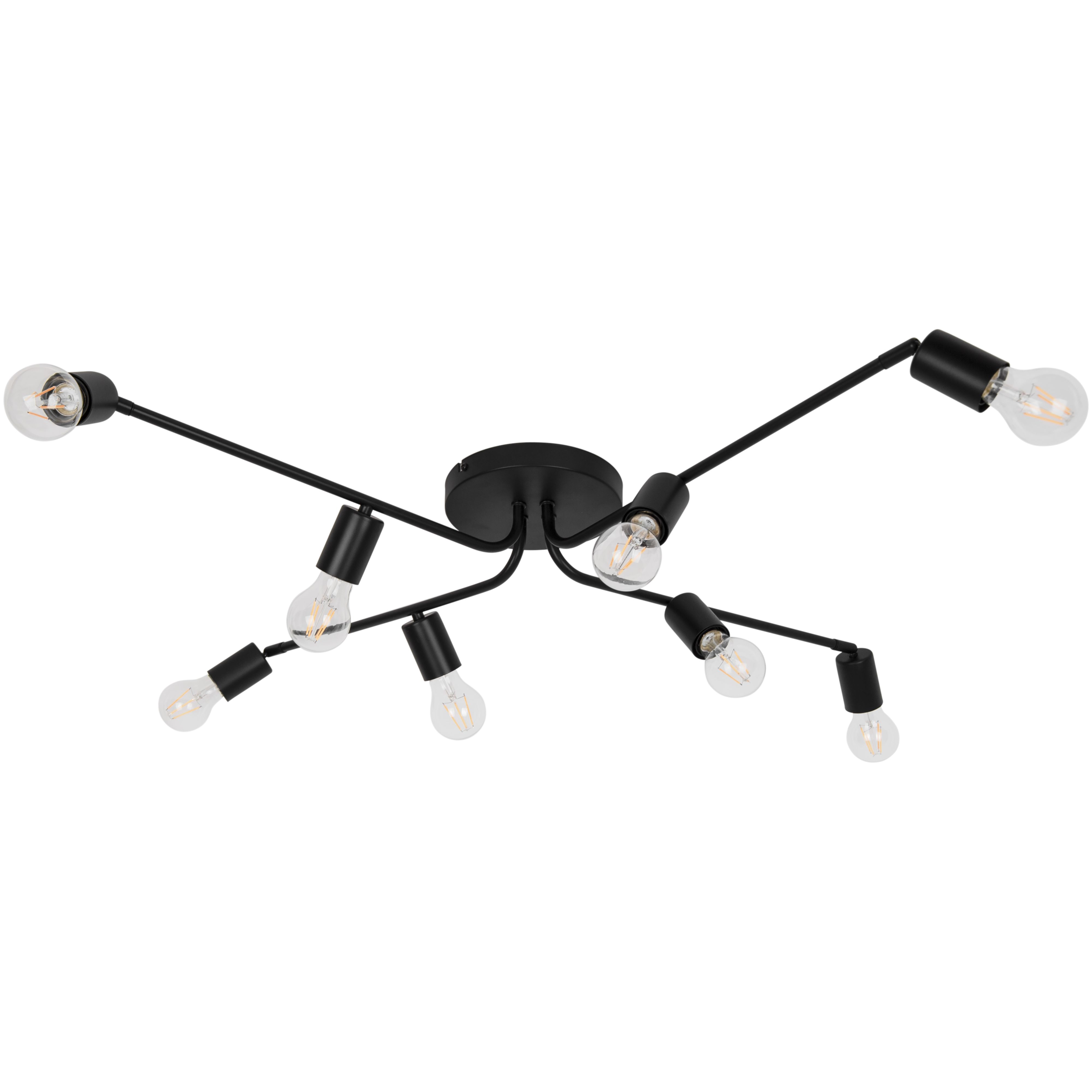 GoodHome Ghlin Spiral Matt Metal black 8 Lamp Ceiling light