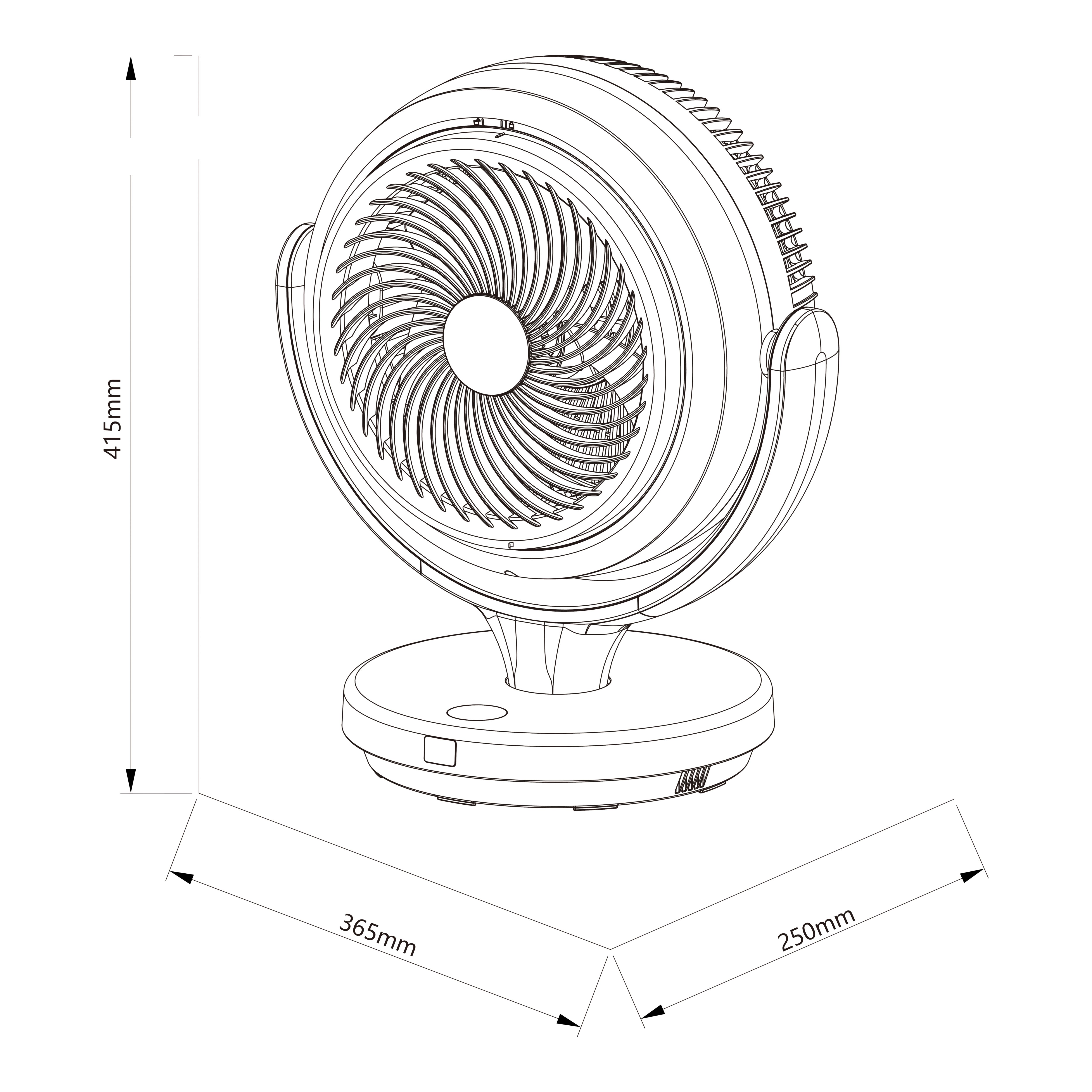 GoodHome GHODF20-BKDC Black 8" 24W Remote controlled Table fan