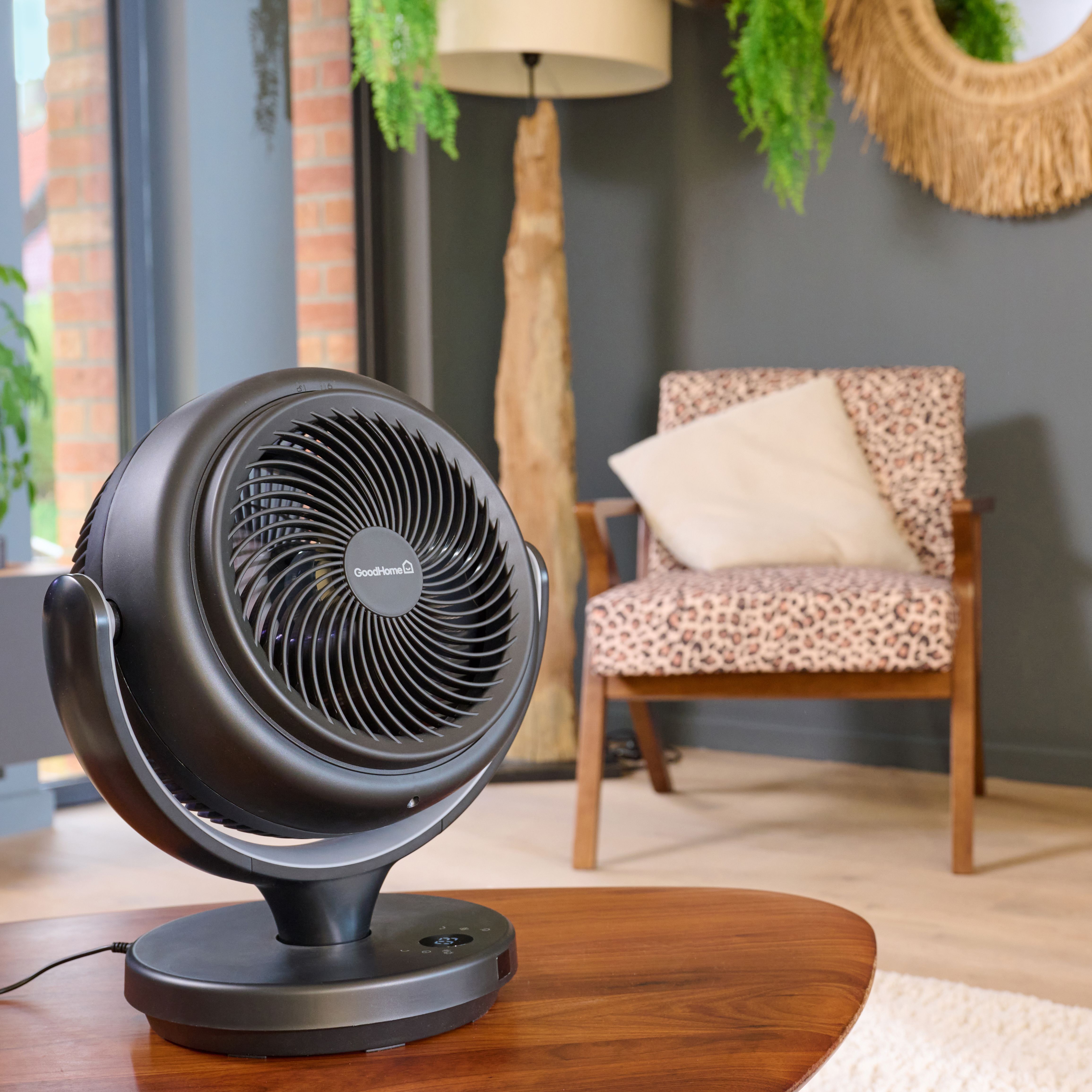 GoodHome GHODF20-BKDC Black 8" 24W Remote controlled Table fan