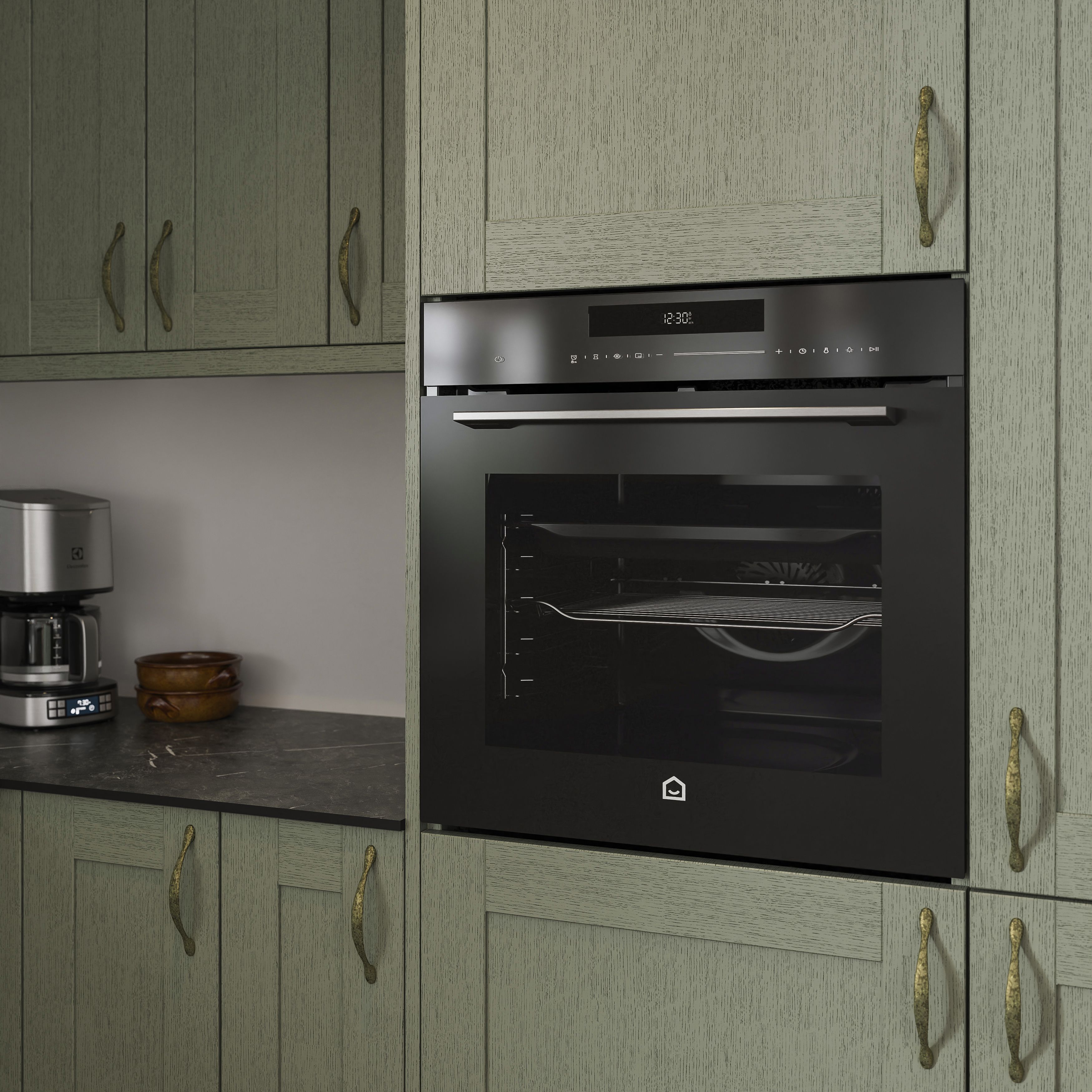GoodHome GHPYOVTC72 Built in Single Multifunction pyrolytic Oven Gloss black