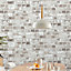 GoodHome Givry Beige Brick Stone effect Textured Wallpaper Sample