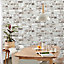 GoodHome Givry Beige Brick Stone effect Textured Wallpaper
