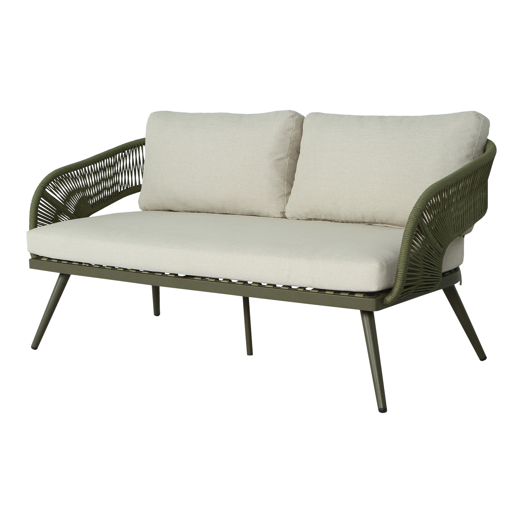 GoodHome Giza Green Metal 4 Seater Coffee set