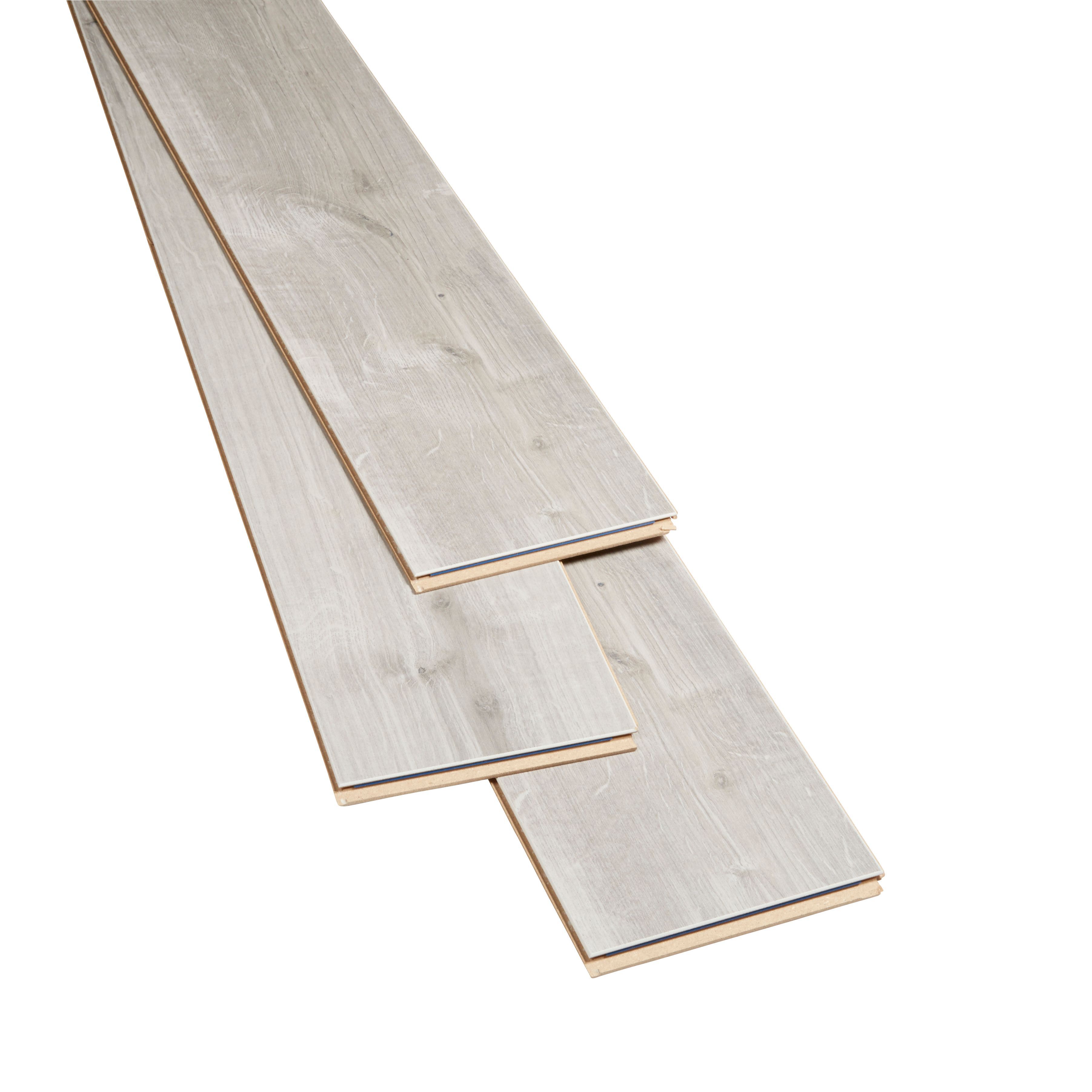 GoodHome Gladstone Wood planks Grey wood effect Structured Laminate Flooring, 1.996m²