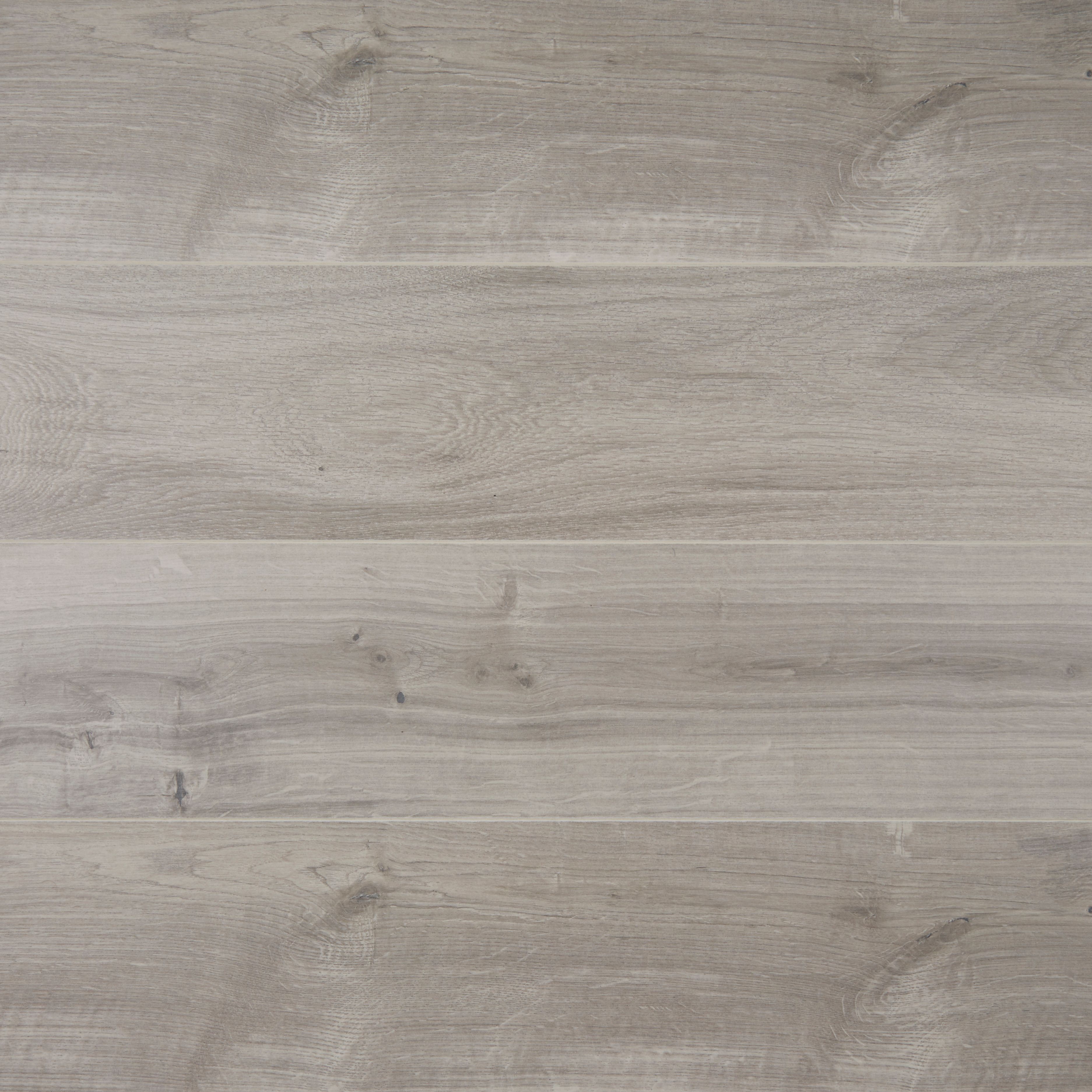 GoodHome Gladstone Wood planks Grey wood effect Structured Laminate Flooring, 1.996m²