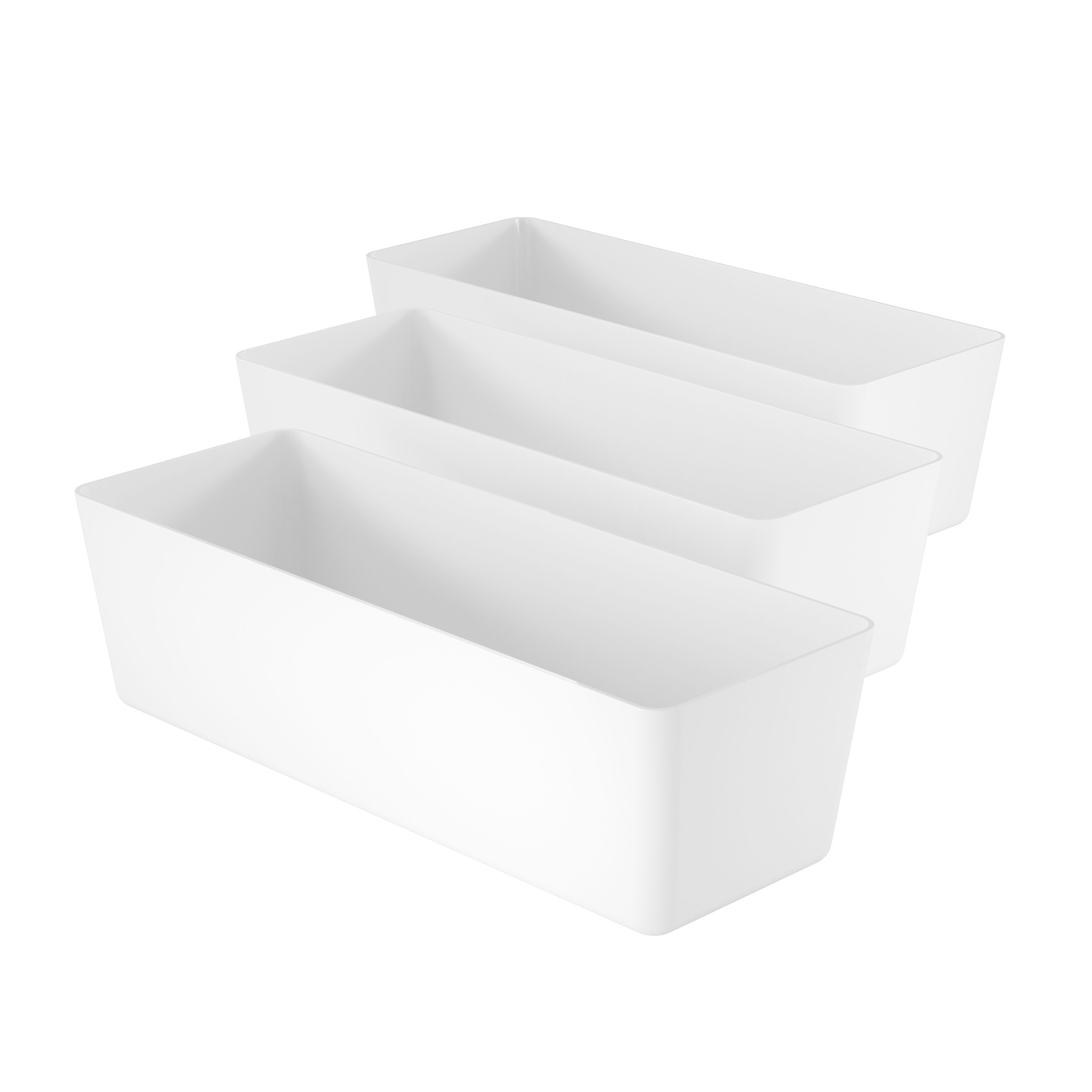 GoodHome Glomma White Bathroom Organiser, Pack of 3 DIY at B&Q