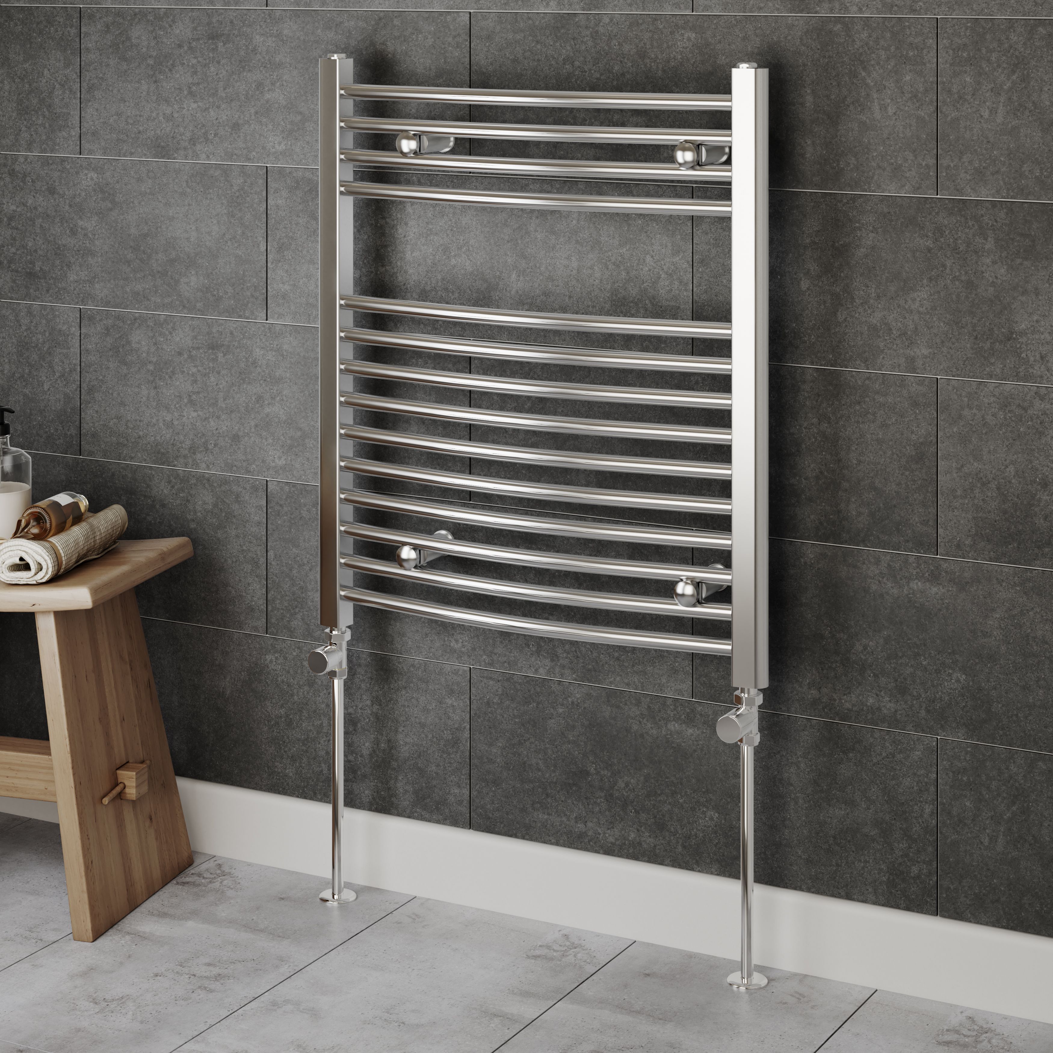 GoodHome Gloss chrome effect Straight Manual Radiator valve ...
