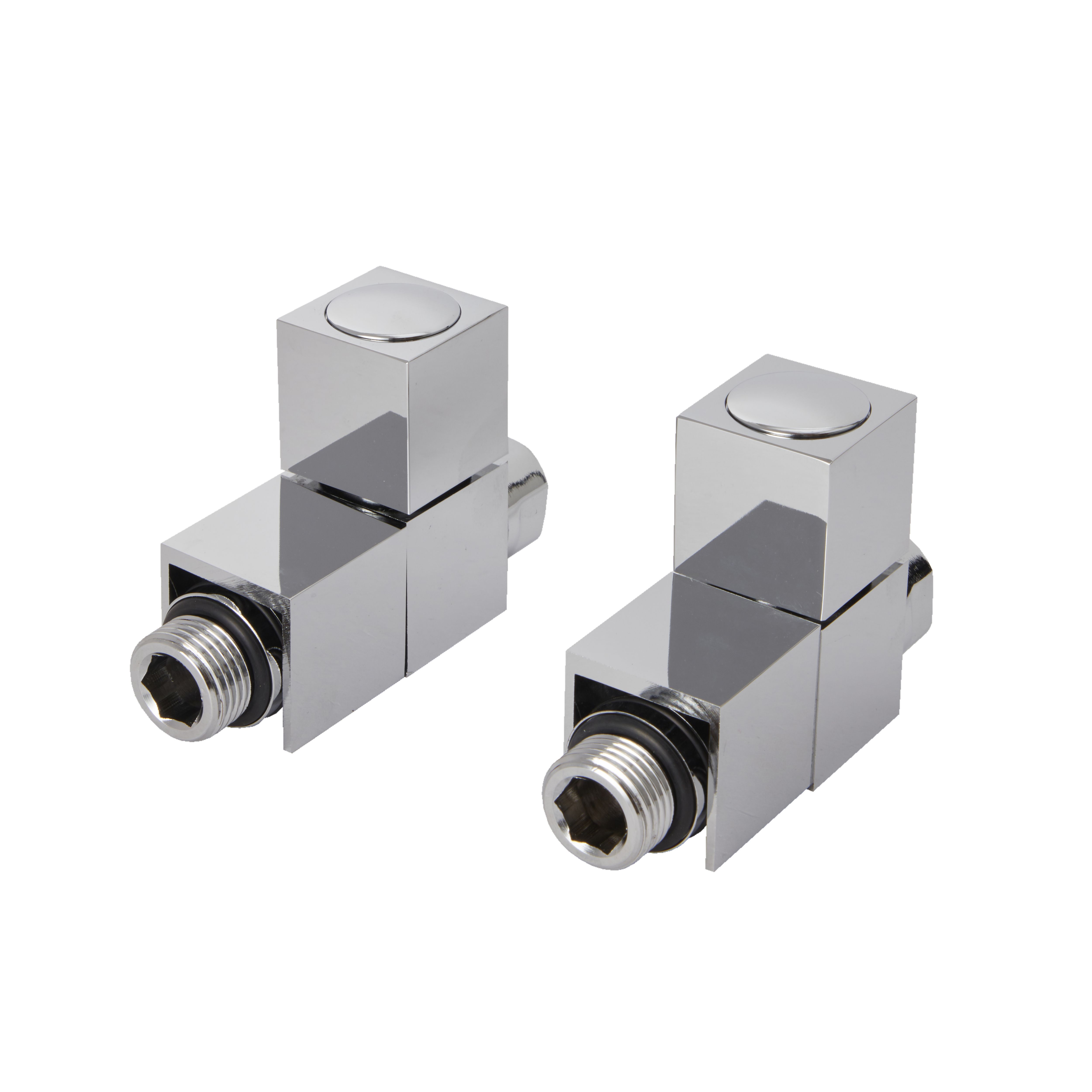 GoodHome Gloss chrome effect Straight Manual Radiator valve ...