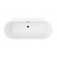 GoodHome Gloss White Back to wall Acrylic D-shaped Freestanding Bath (L)1500mm (W)750mm