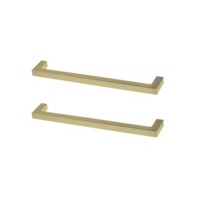 GoodHome Golpar Brass effect Kitchen cabinets D-shaped Pull handle (L)16.9cm (D)28mm, Pack of 2