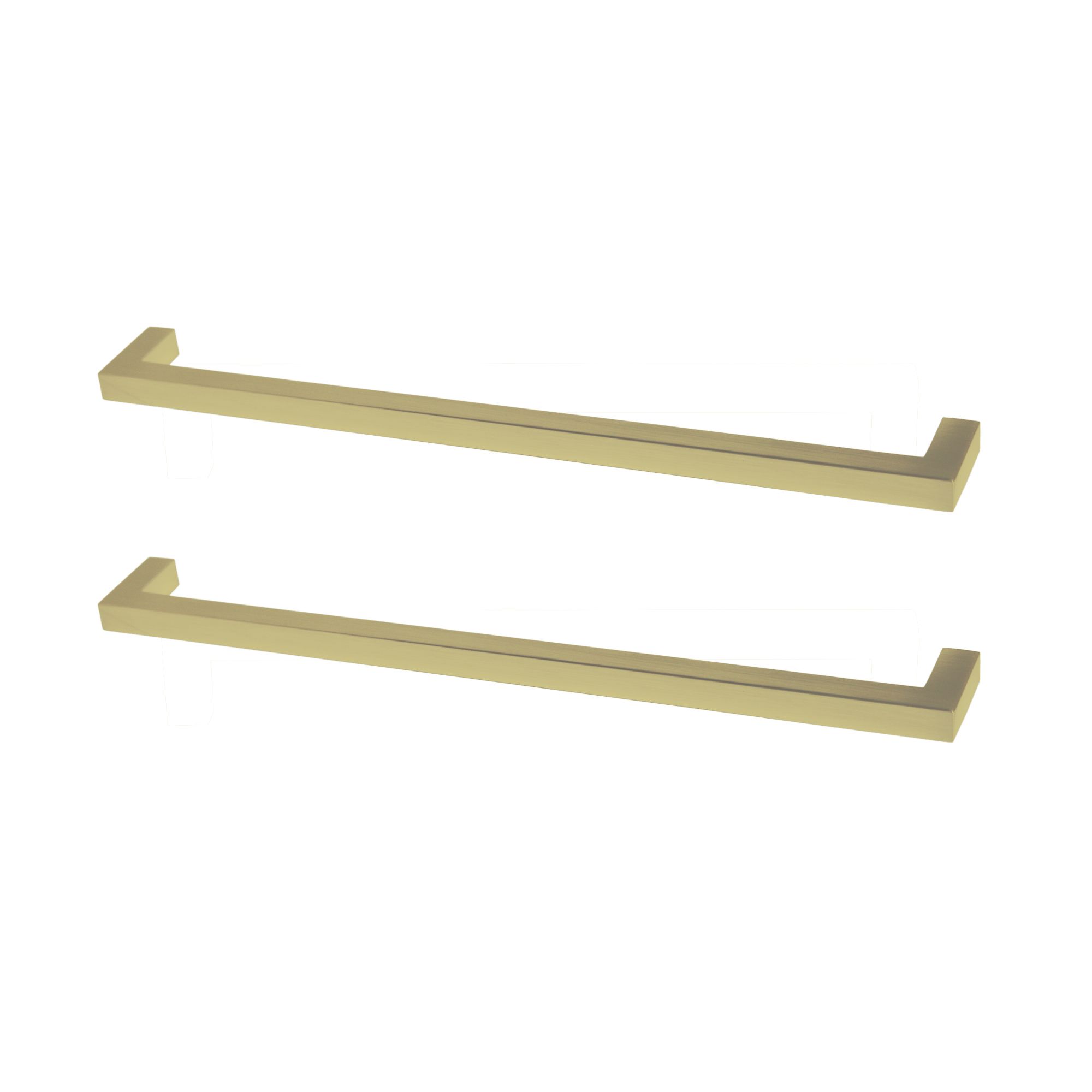 GoodHome Golpar Brass effect Kitchen cabinets D-shaped Pull Handle (L)23.3cm (D)28mm, Pack of 2