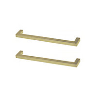 GoodHome Golpar Brass effect Kitchen cabinets Pull handle (L)16.9cm, Pack of 2